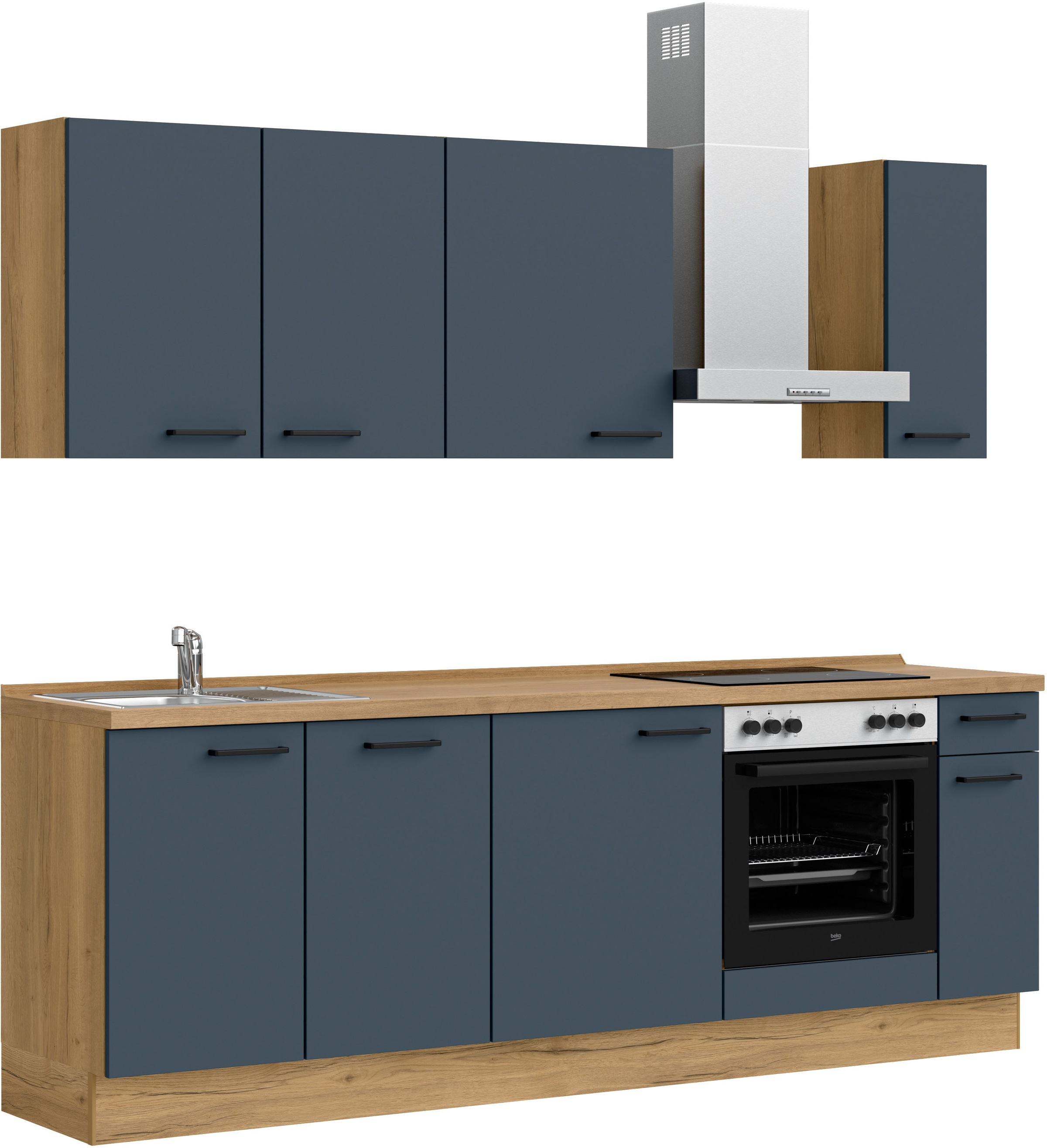 nobilia® Küchenzeile »"Easytouch I"«, vormontiert, Ausrichtung wählbar, Breite 240 cm, wahlw. mit E-Geräten