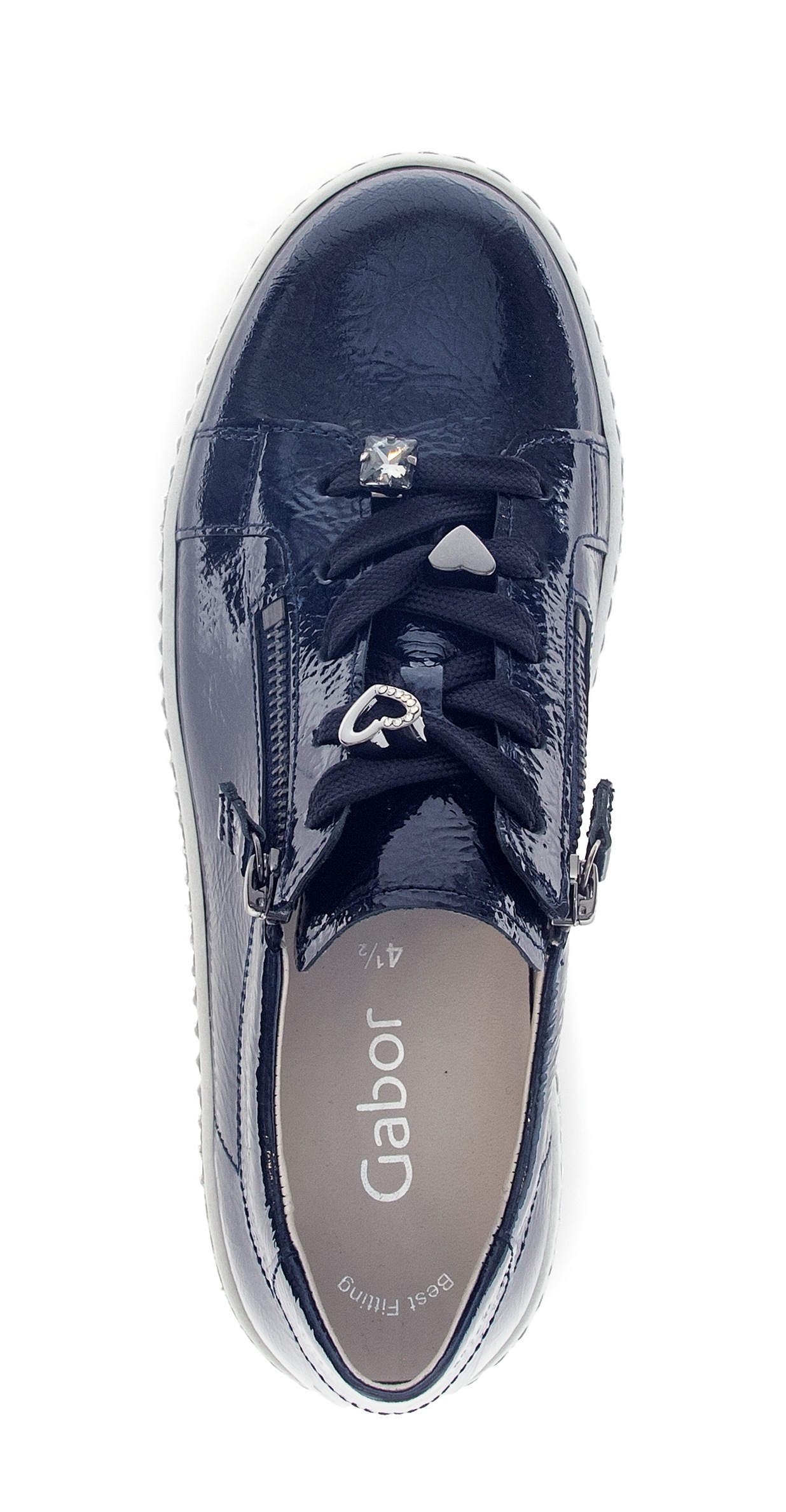 Gabor Plateausneaker, Freizeitschuh, Halbschuh, Schnürer mit edlen Schmuck-Motiven