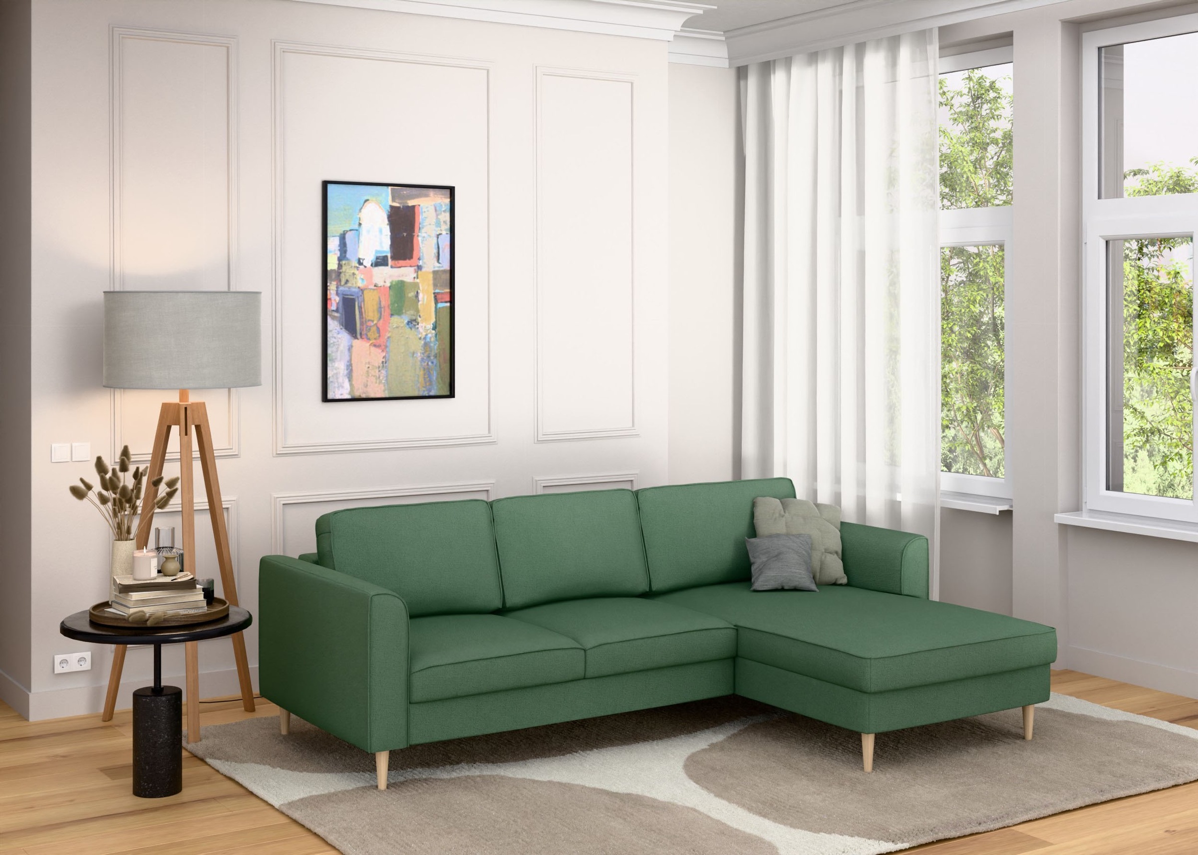 Home affaire Ecksofa »Booster, whlw. mit Schlaffunktion & Bettkasten, Fuß B günstig online kaufen