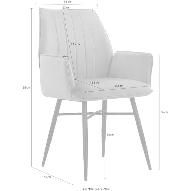 Leonique Esszimmerstuhl »Hrodwyn«, 2 St., Microfaser, Sitz gepolstert, mit  horizontale Nähten am Rücken, Sitzhöhe 52 cm online bestellen