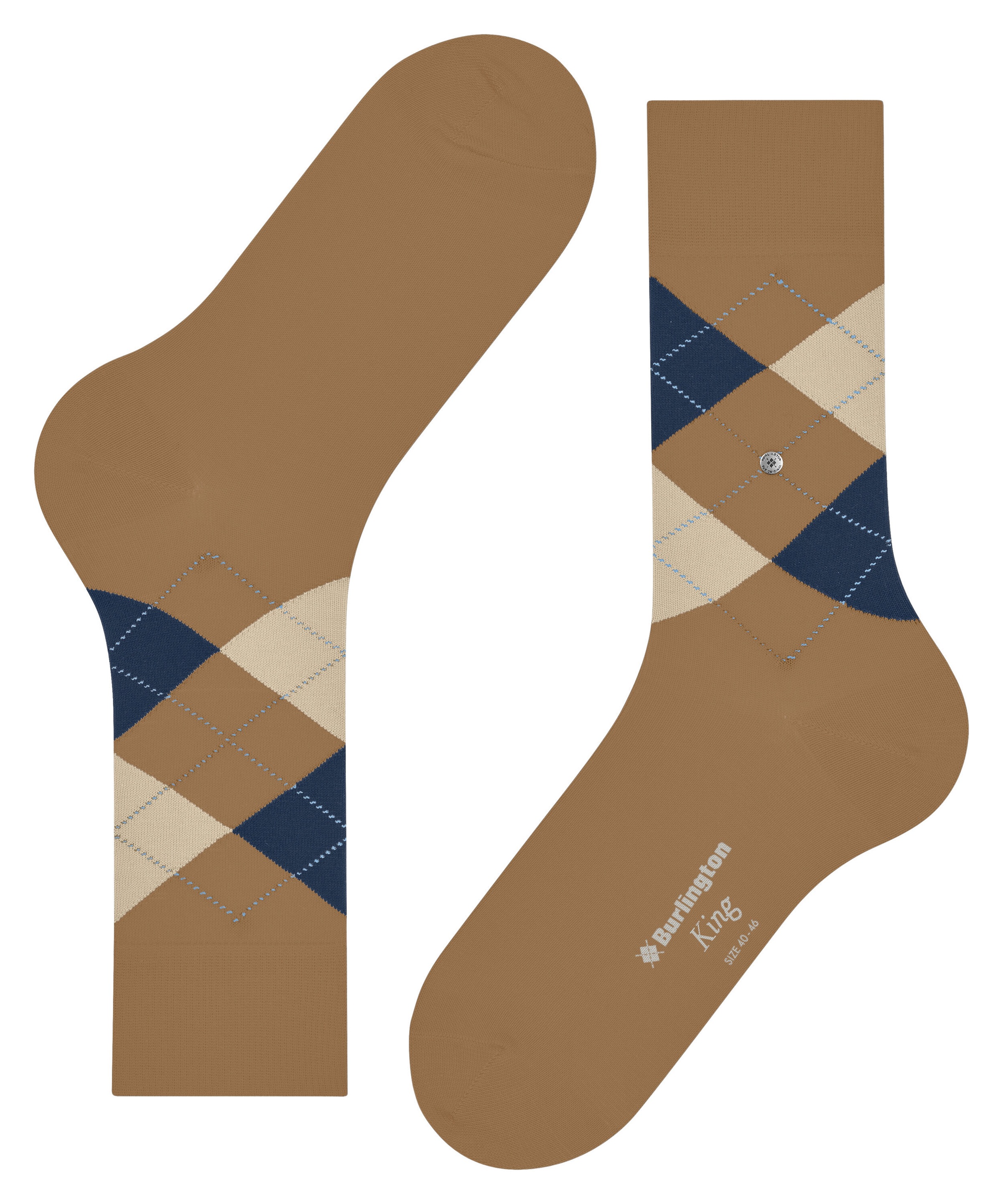 Burlington Socken »King« Einheitsgröße 40-46, Argyle-Muster, Burlington-Clip