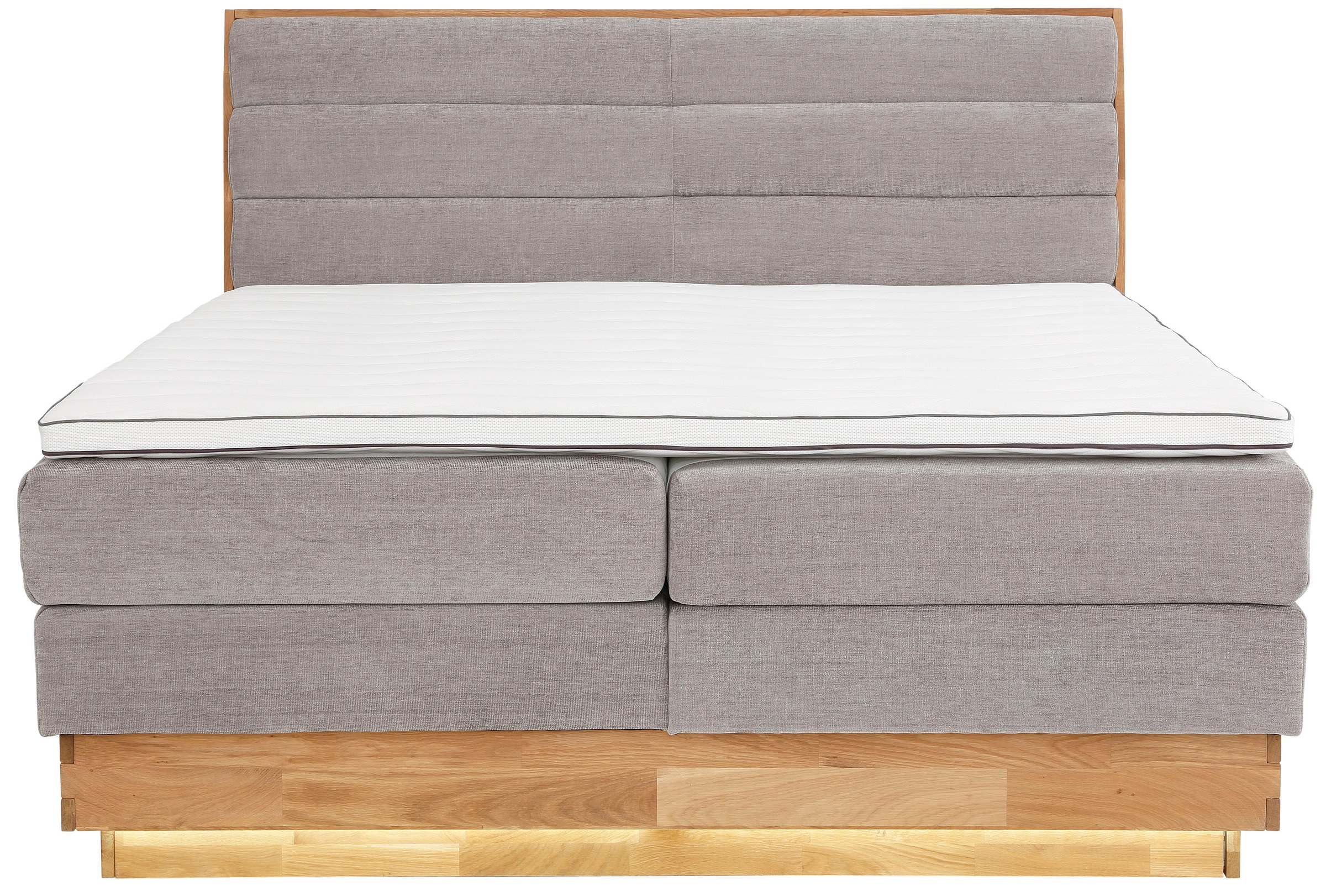 OTTO products Boxspringbett, LED-Beleuchtung, mit zertifizierten, recycelten Bezugsstoffen