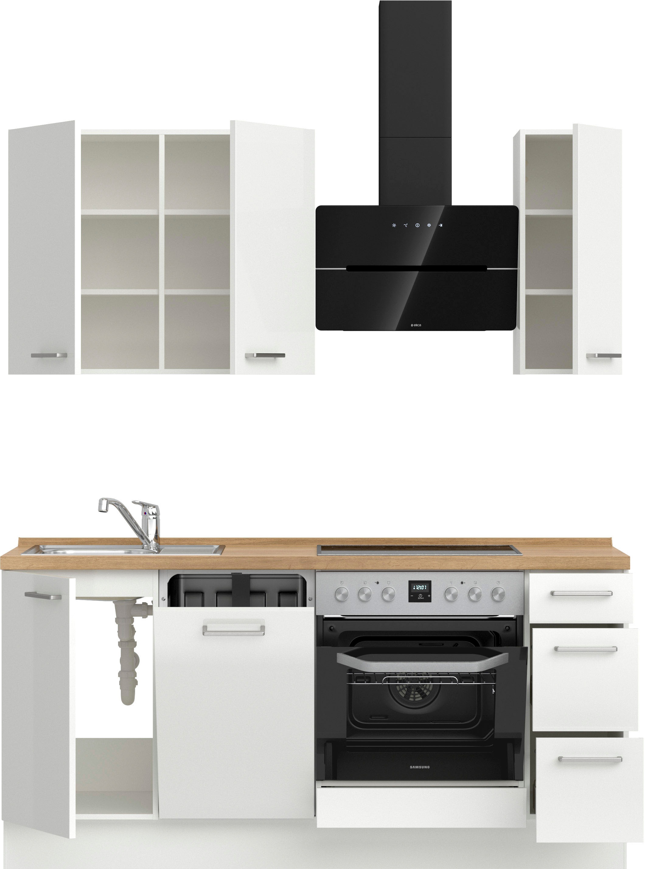 nobilia® Küchenzeile »"Flash II"«, vormontiert, Ausrichtung wählbar, Breite 180 cm, wahlw. mit E-Geräten