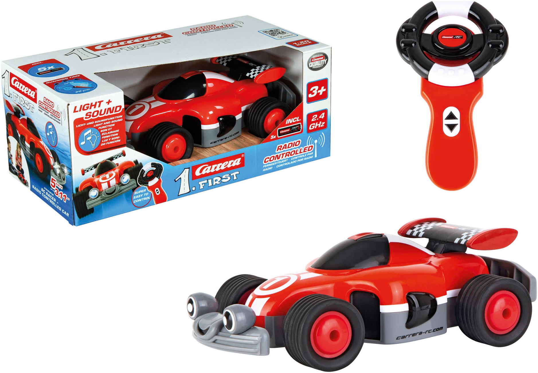 RC-Auto »Carrera® First, First RC Racer, 2,4 GHz«, mit Licht- und Soundeffekt