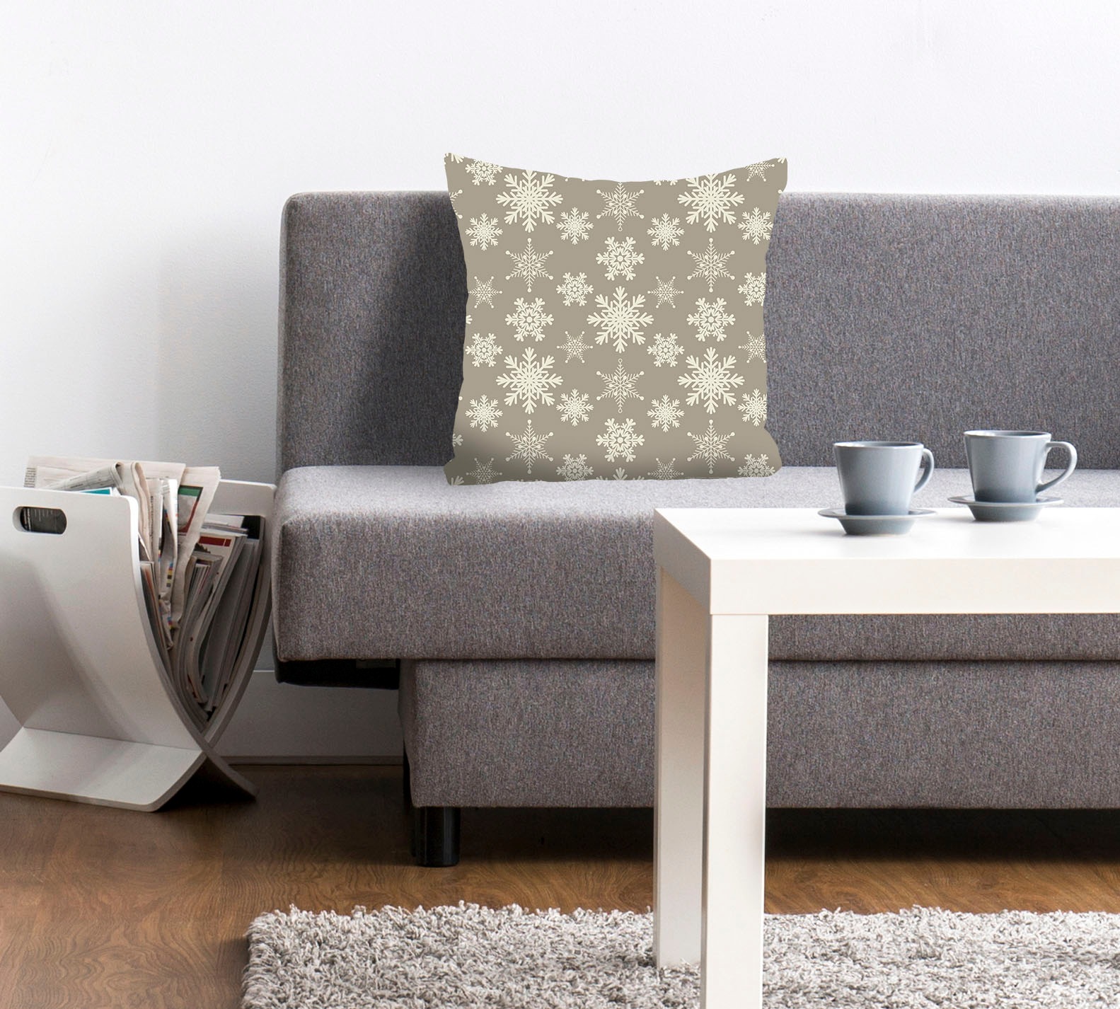 queence Dekokissen »Kai«, Kissenhülle,Schneeflocken,Beige,Winterlich,Festli günstig online kaufen