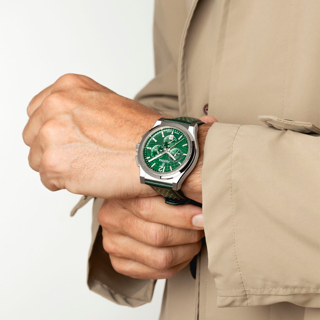 Festina Chronograph »Rivé Collection«, Quarzuhr, Armbanduhr, Herrenuhr, Swiss Made, Lederarmband, analog, Tag