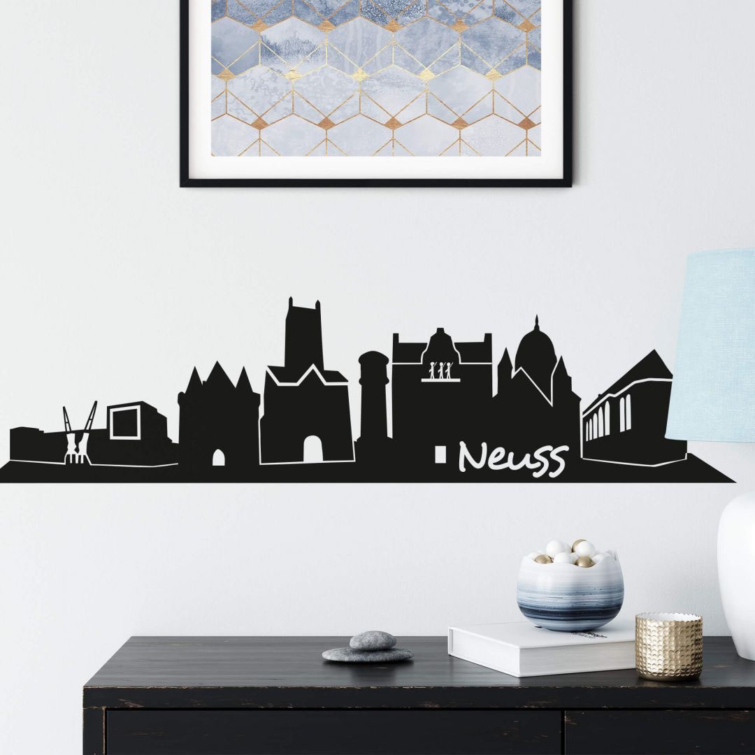 Wall-Art Wandtattoo »XXL Stadt Skyline Neuss 80cm«, (1 St.), selbstklebend, günstig online kaufen