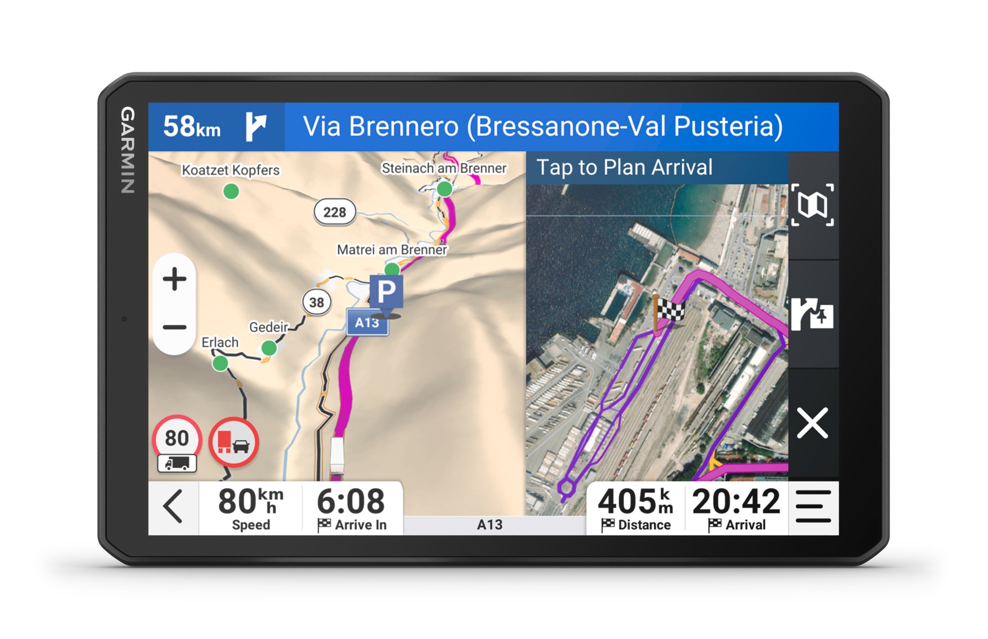 Garmin LKW-Navigationsgerät »dezl LGV820«, (Europa (49 Länder) Karten-Updates)