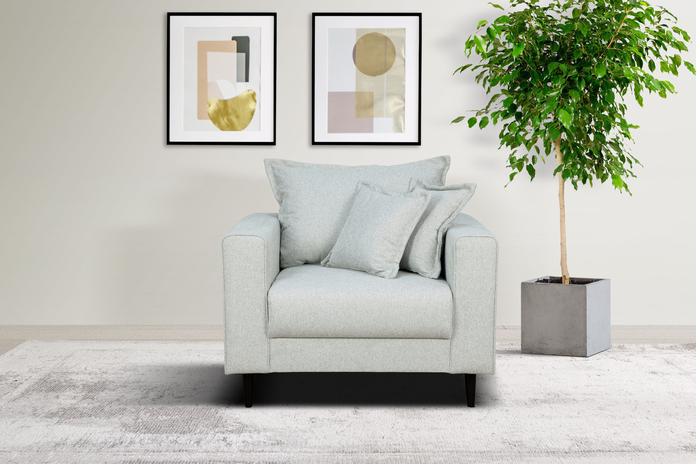 Home affaire Sessel »VEYRAS Loungesessel, Maße B/T/H: 95/84/76 cm«, mit Wel günstig online kaufen