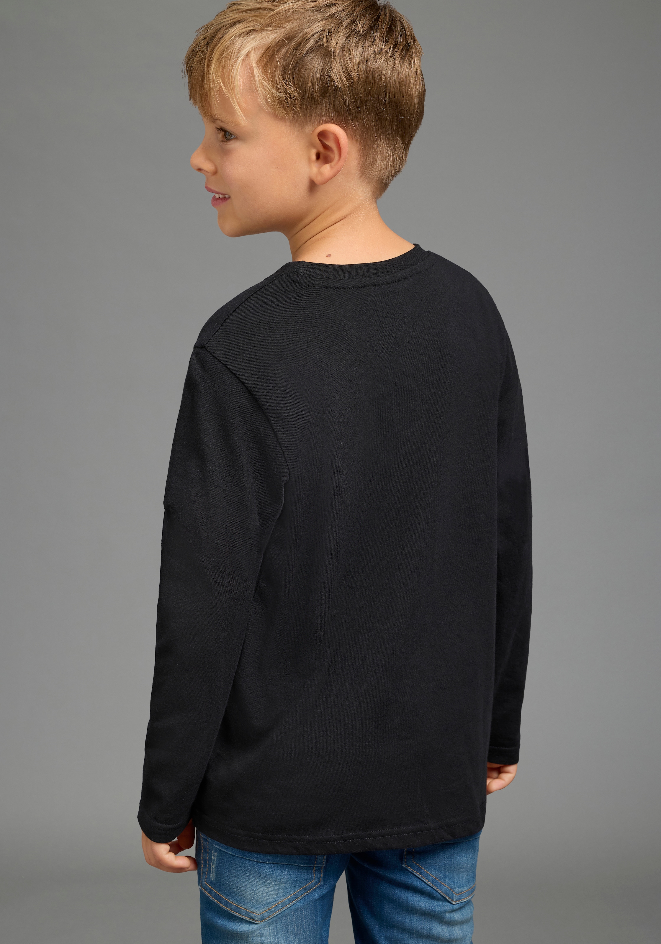 KIDSWORLD Langarmshirt »STITCH Shirt für Jungen, Disney« Disney-Shirt, modischer Stil, Basic-Passform, mit Rundhalsausschnitt