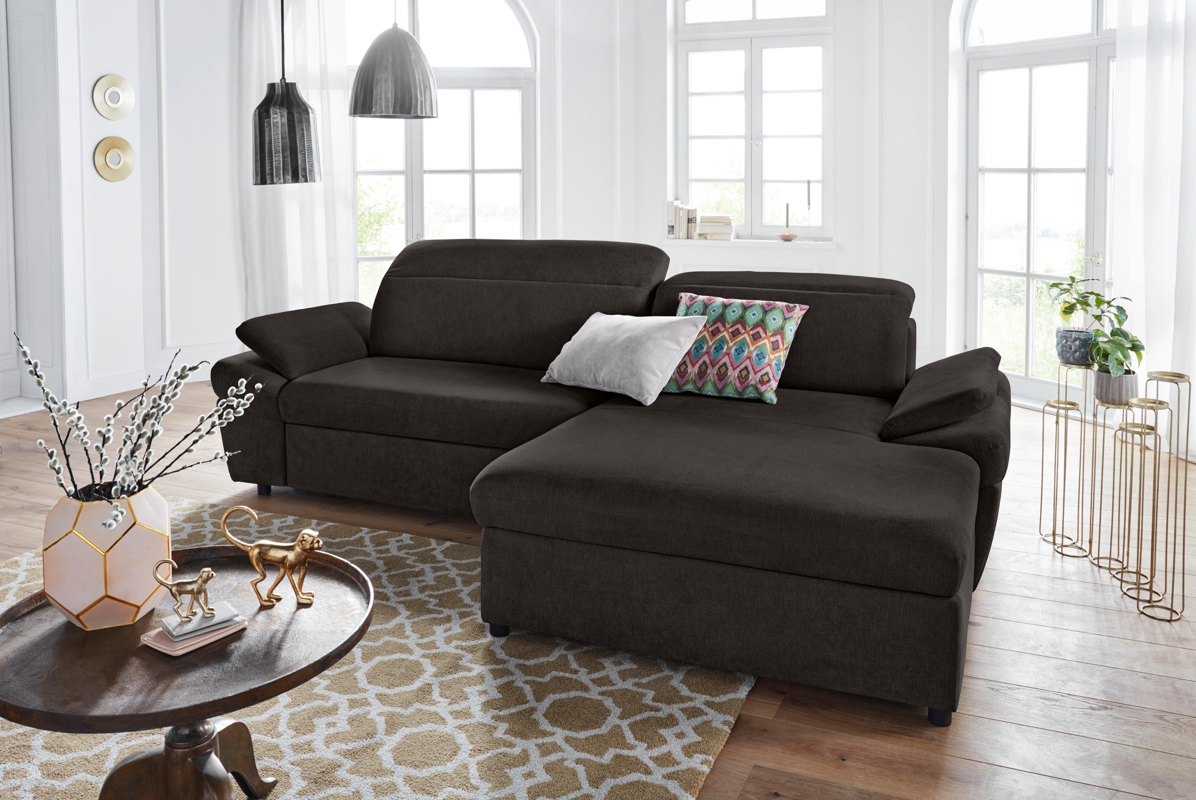 exxpo - sofa fashion Ecksofa "Spring, super bequem, mit Armteil- und Kopfte günstig online kaufen