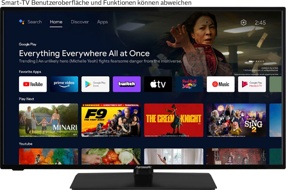 2. Bild von Hanseatic LED-Fernseher, 100 cm/40 Zoll, Full HD, Android TV-Smart-TV