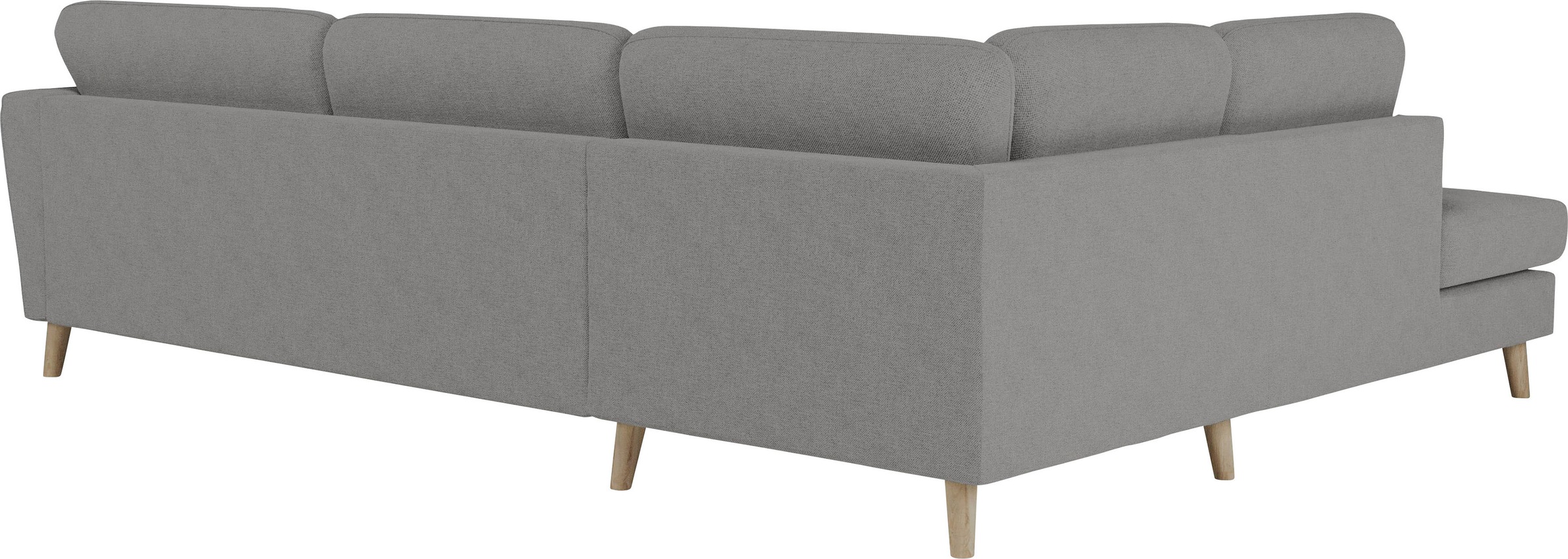 Home affaire Ecksofa »MARSEILLE 278/202 cm, L-Form, Ottom. rechts/links, verschiedene Bezüge«, Massivholzbeine Eiche, Landhausstil, Wellenunterfederung