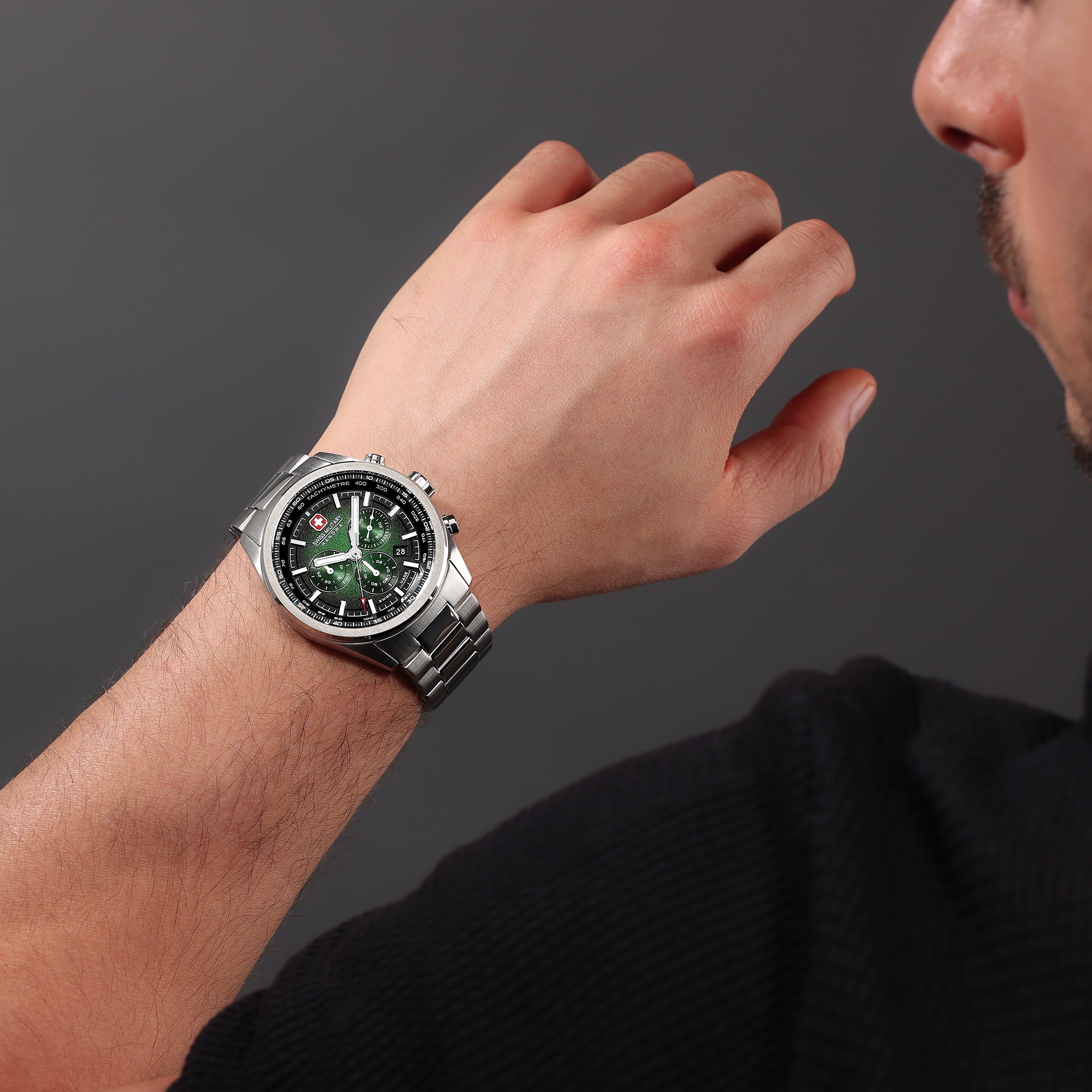Swiss Military Hanowa Chronograph »Navalus Pro Chrono« Quarzuhr, Armbanduhr, Herrenuhr, Swiss Made, Edelstahlarmband, analog