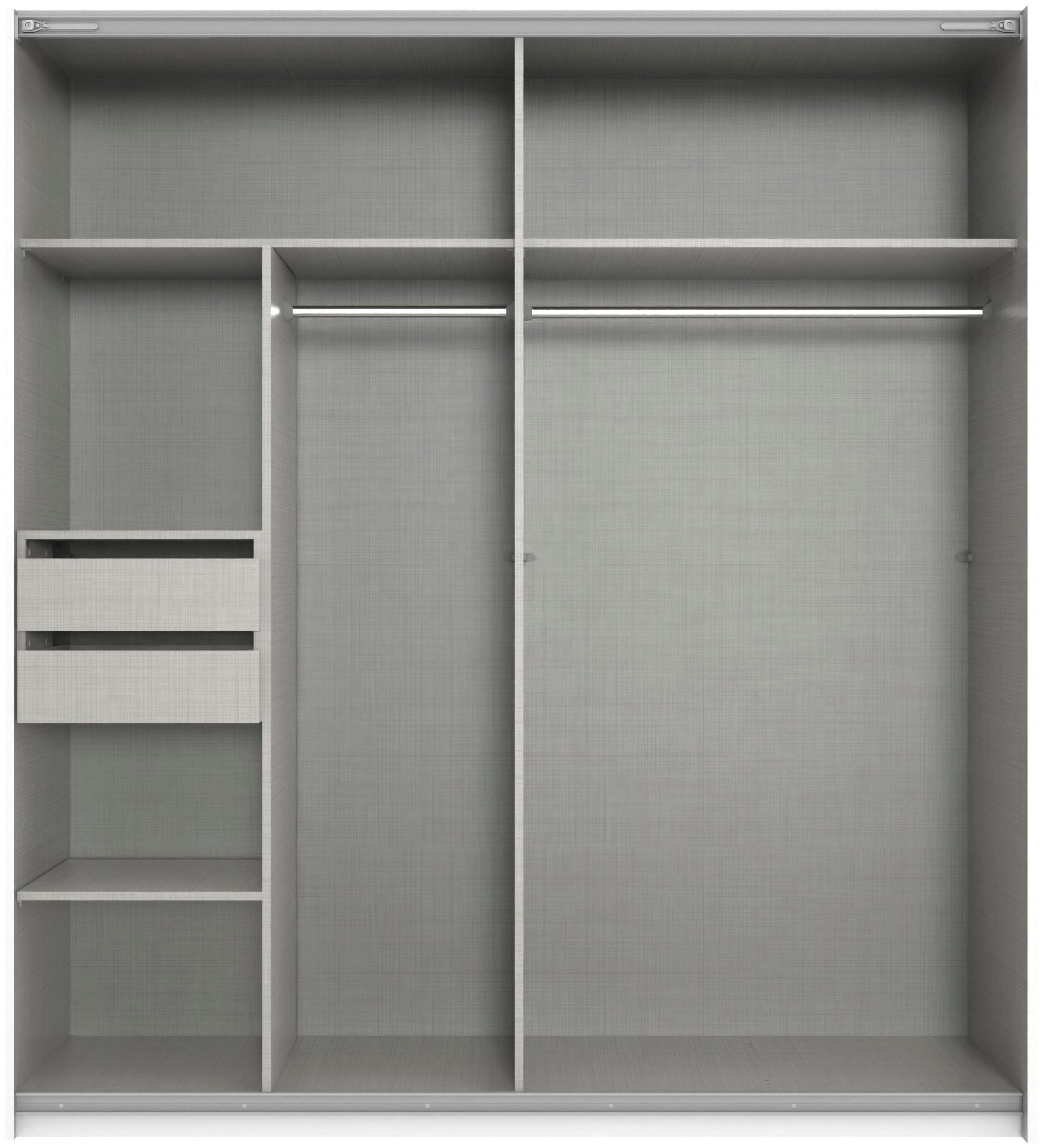 Wimex Kleiderschrank »Mugano, B/T/H 135 oder 180/65/198cm, Made in Germany«, (wähle Deine Ausstattung: Basic oder Premium!), 2 Schwebetüren mit oder ohne Spiegel, Metallgriffe