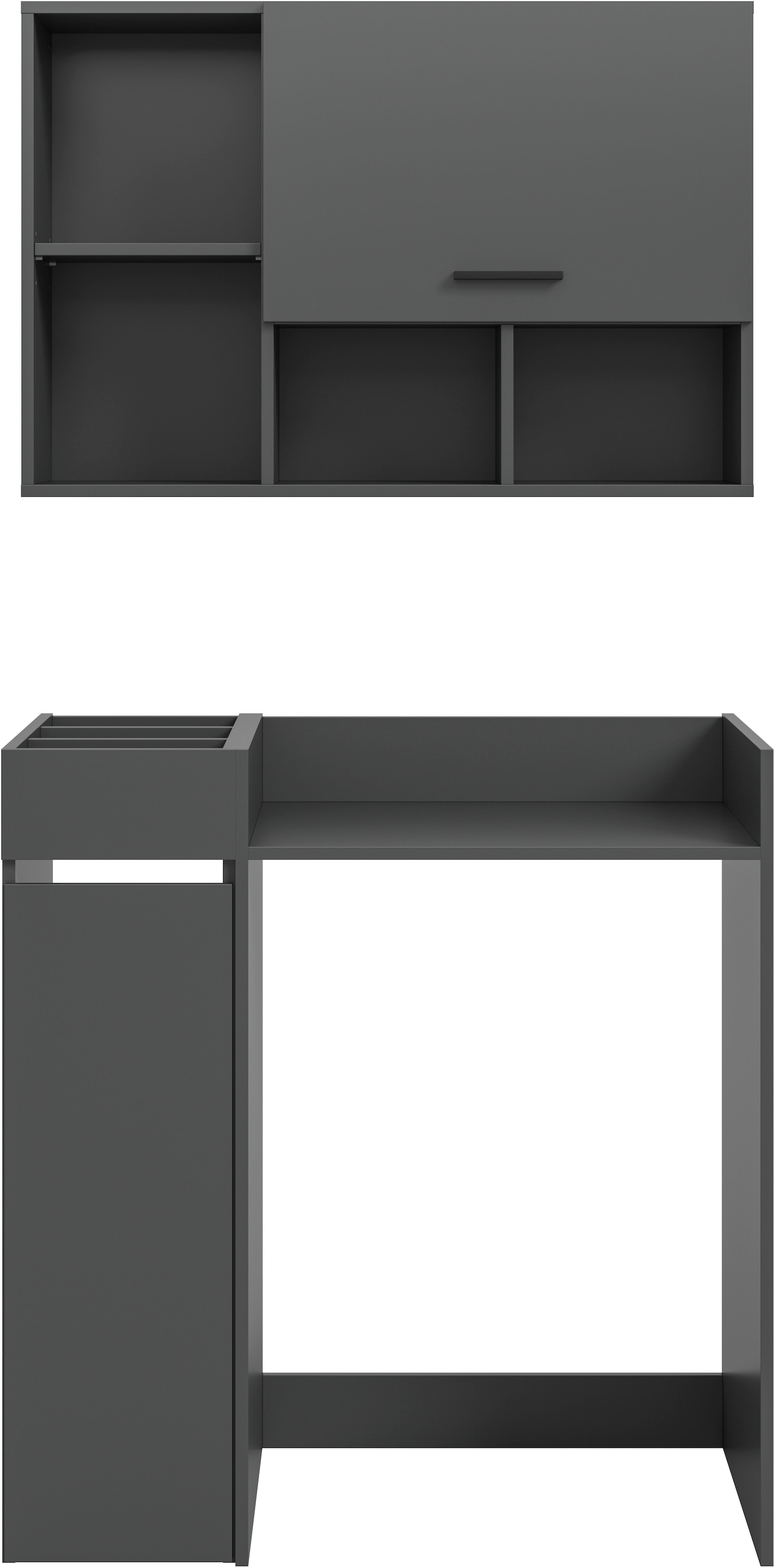 welltime Badmöbel-Set »FALAS,  3-teilig, Hauswirtschaftsraum Set, Breite 95 cm« Set, bestehend aus: Waschmaschinenumbauschrank, Standregal & Hängeschrank, 3 Stk. tlg.