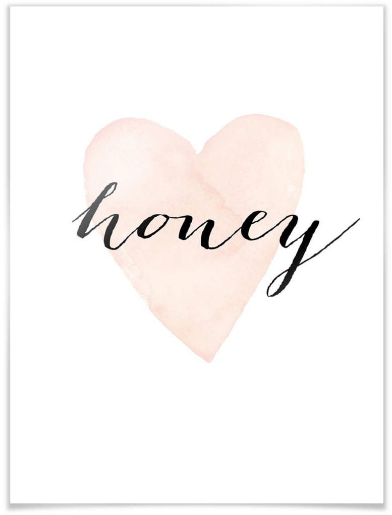 Wall-Art Poster »Honey«, Schriftzug, (1 Poster, kaufen Wandposter auf St.), Bild, Rechnung Wandbild