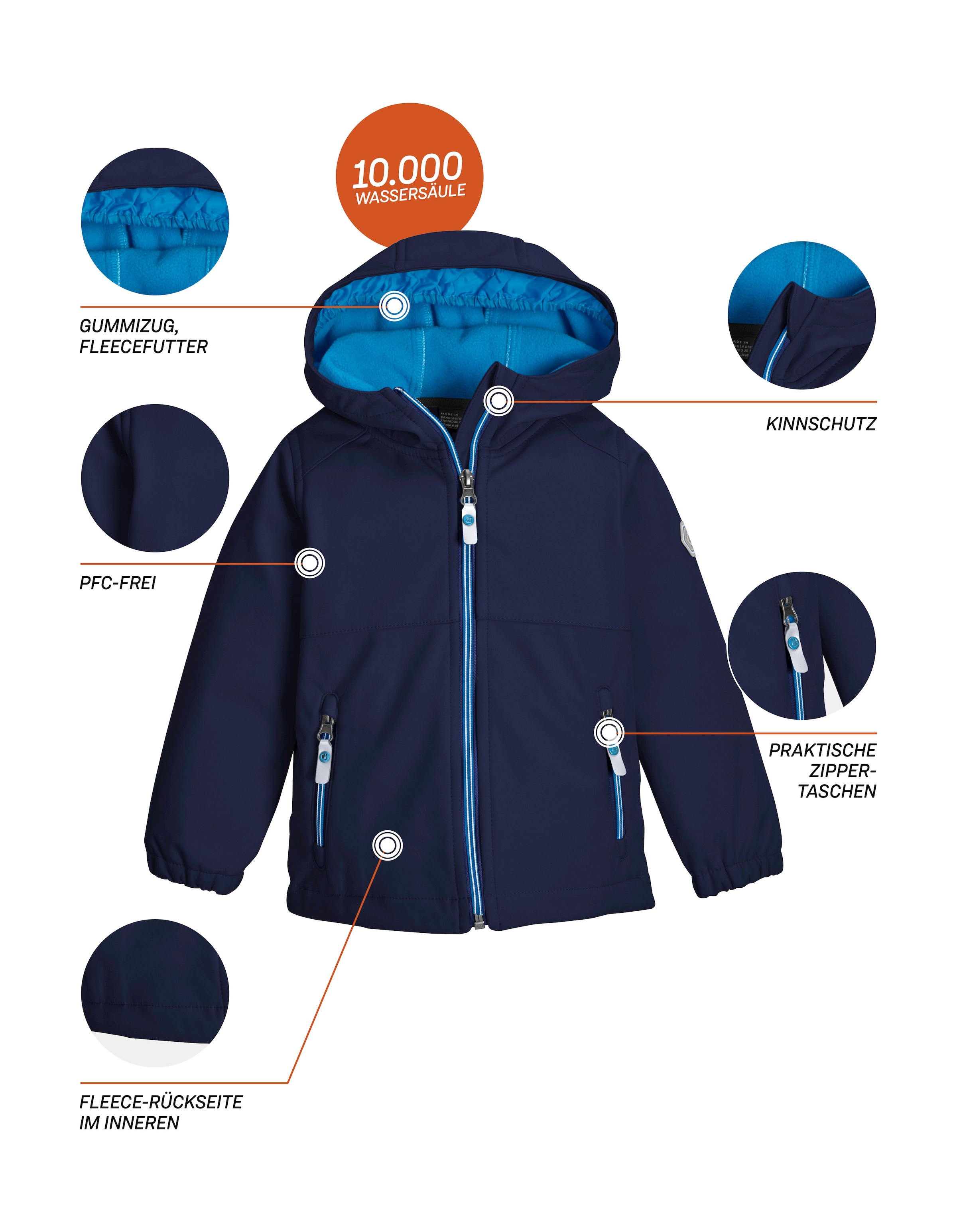 Killtec Softshelljacke »Mini Softshelljacke«, Wasserabweisende Softshelljacke, warm, nachhaltig, farbenfroh