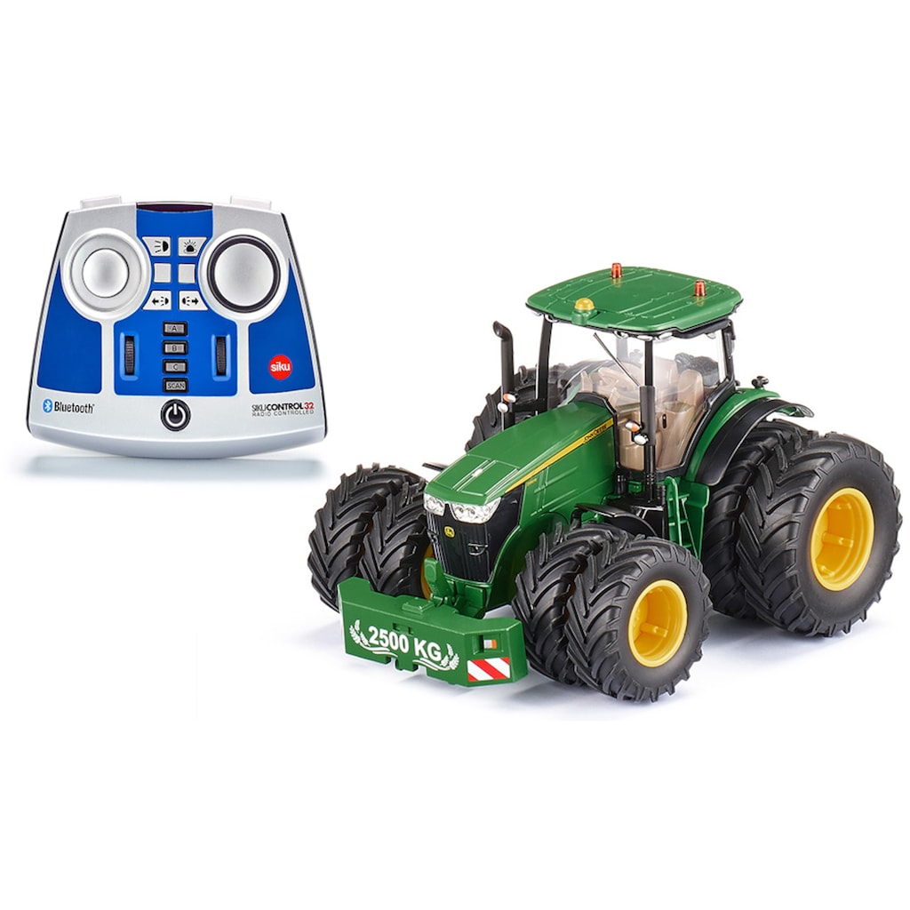 Siku RC-Traktor »SIKU Control, John Deere 7290R mit Doppelreifen (6736)«, inkl. Bluetooth App-Steuerung & Fernsteuermodul; 1:32; mit Licht