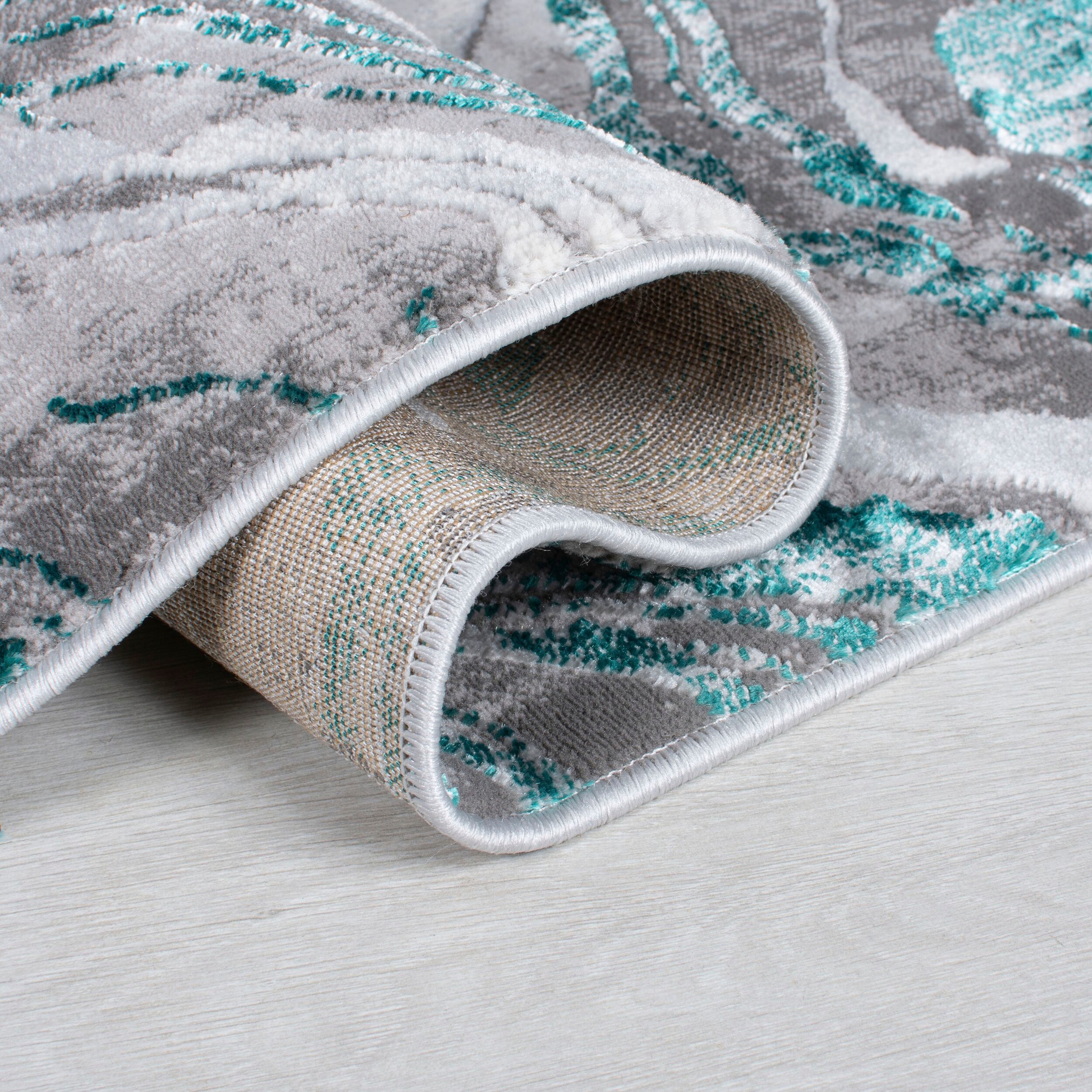 FLAIR RUGS Teppich »Marbled«, rechteckig, 12 mm Höhe, dezenter Glanz, mehrfarbig, modernes Marmor-Design
