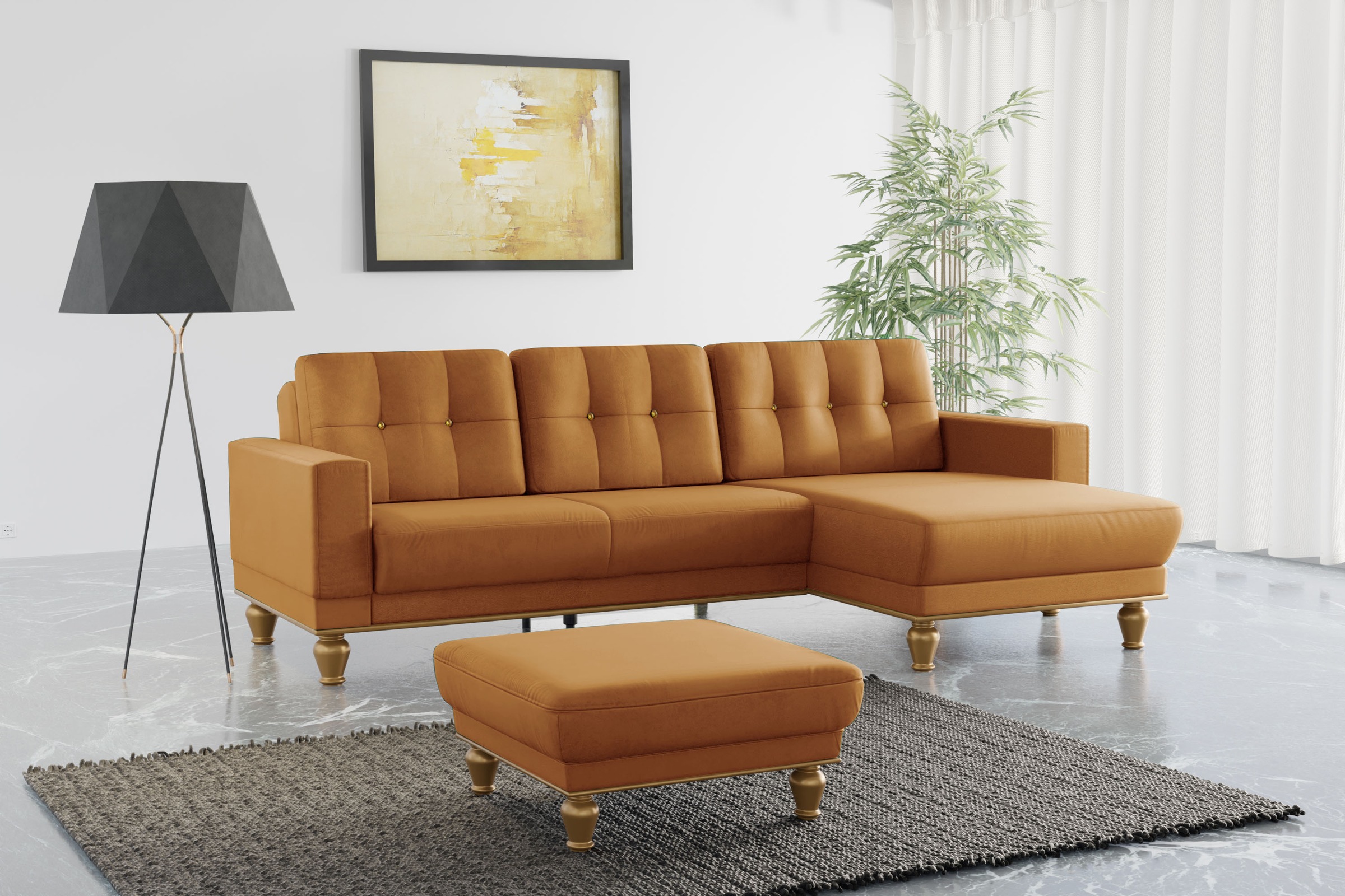 sit&more Ecksofa "Orient 5 V L-Form", mit Strass-Stein, wahlweise mit Bettf günstig online kaufen