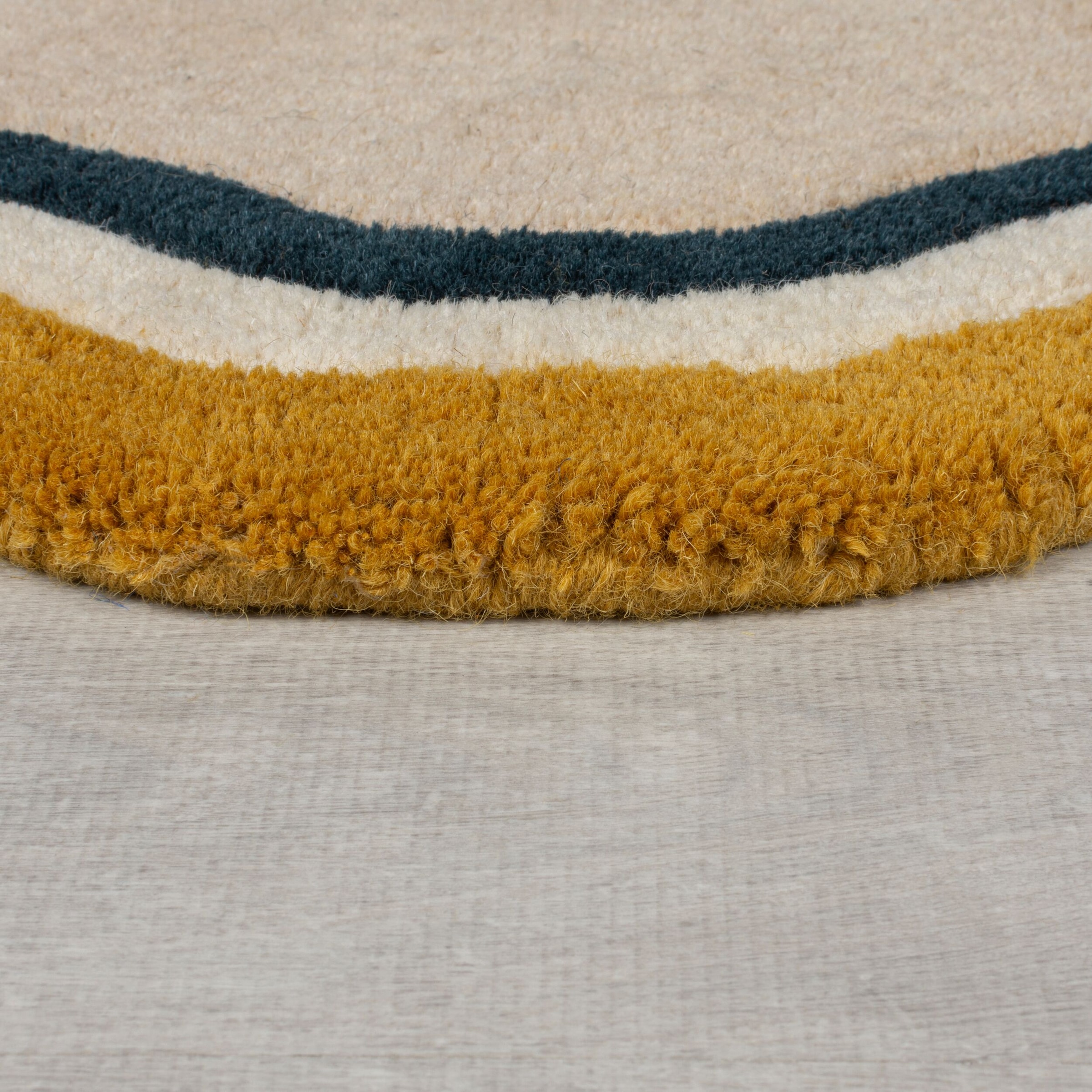 FLAIR RUGS Wollteppich »Leo Scallop«, rechteckig, 25 mm Höhe, Woll Border Teppich, mit Muschelsaumkante