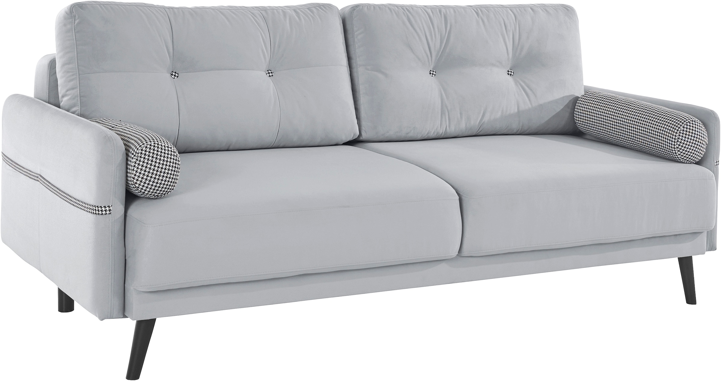 INOSIGN Schlafsofa »Emily«, incl. Bettfunktion und Bettkasten, Seitentache im Armteil, Federkern