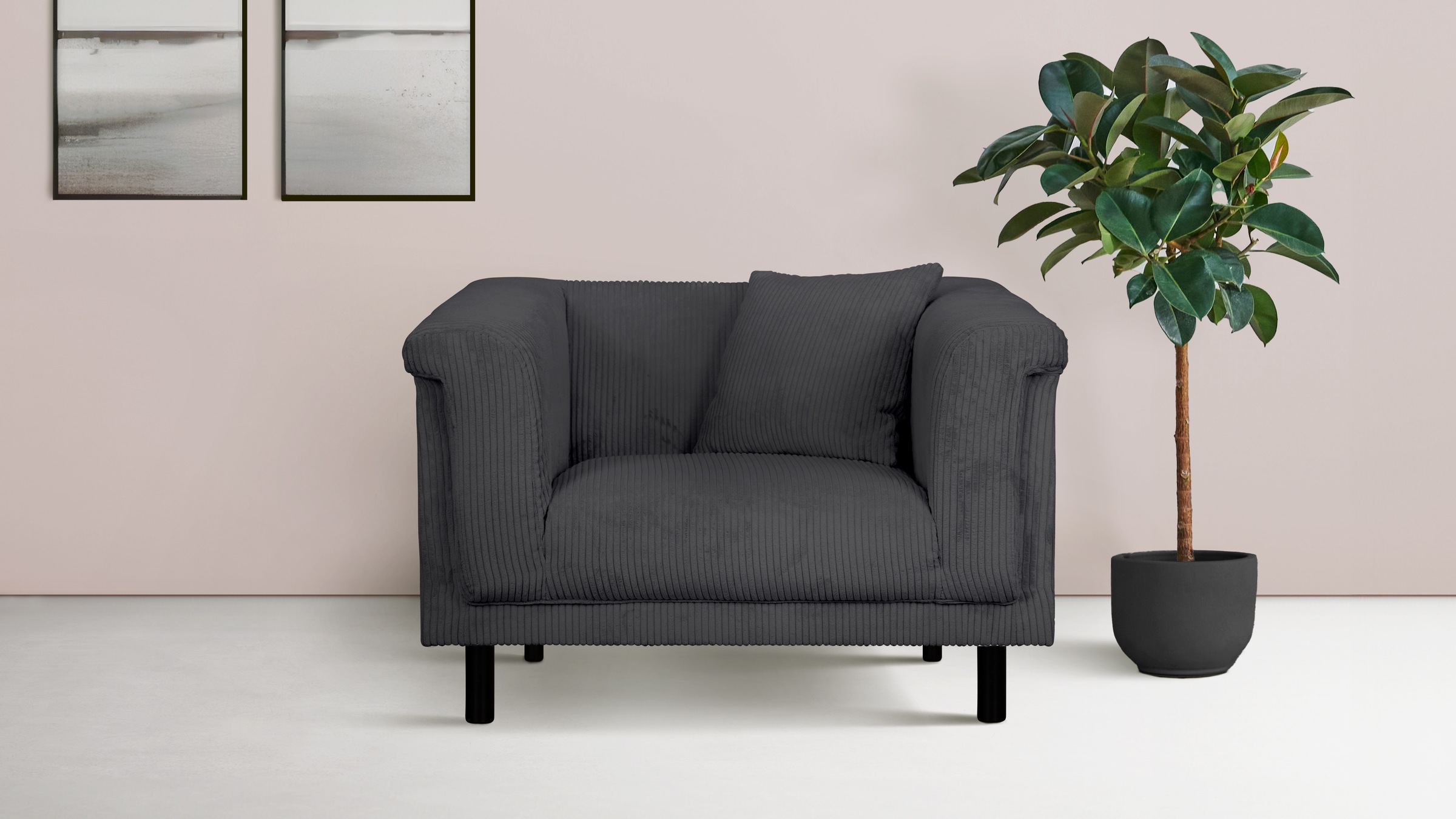 INOSIGN Sessel »AGNIA B/T/H: 100/85/71 cm«, incl. Zierkissen, auch in Cord günstig online kaufen