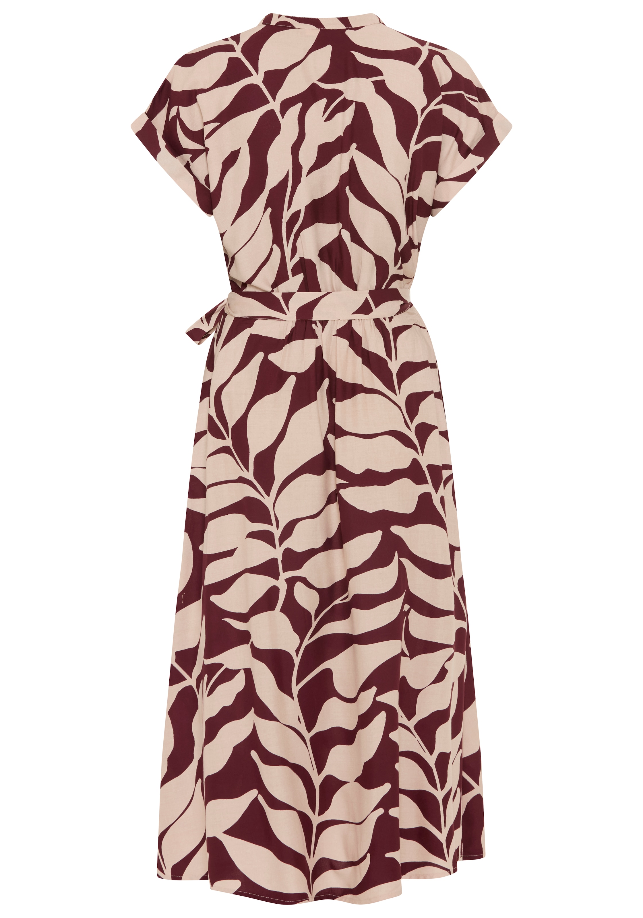 Tamaris Hemdblusenkleid »mit tailliertem Bindegürtel und Knopfleiste« Set, mit Bindegürtel, 2 tlg. tlg. aus Viskose, für Frühling und Sommer, gemustert, Mitte-Wade-Länge