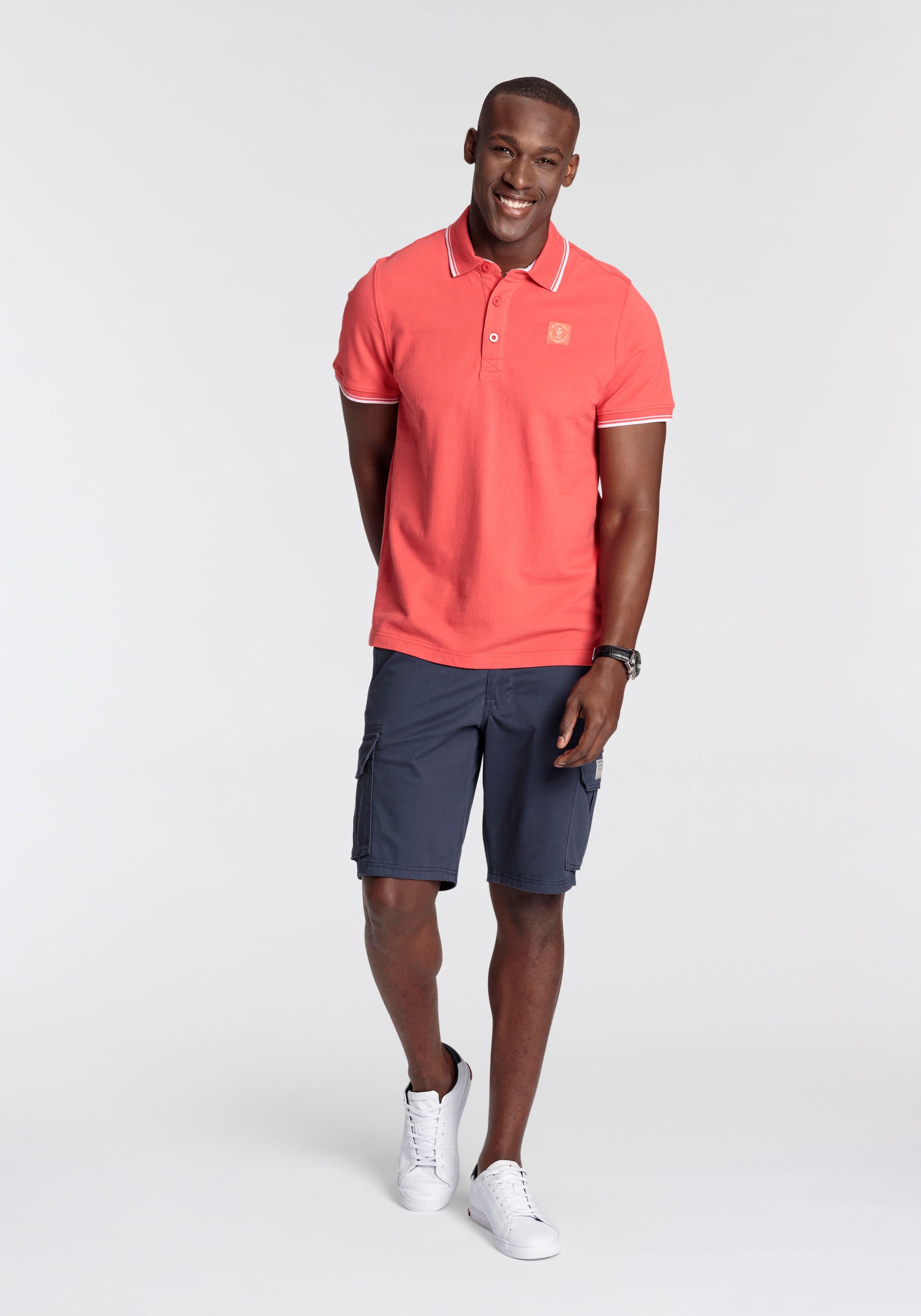 DELMAO Poloshirt, Kurzarm, lockere Passform, Polokragen, für Tennis oder Golf