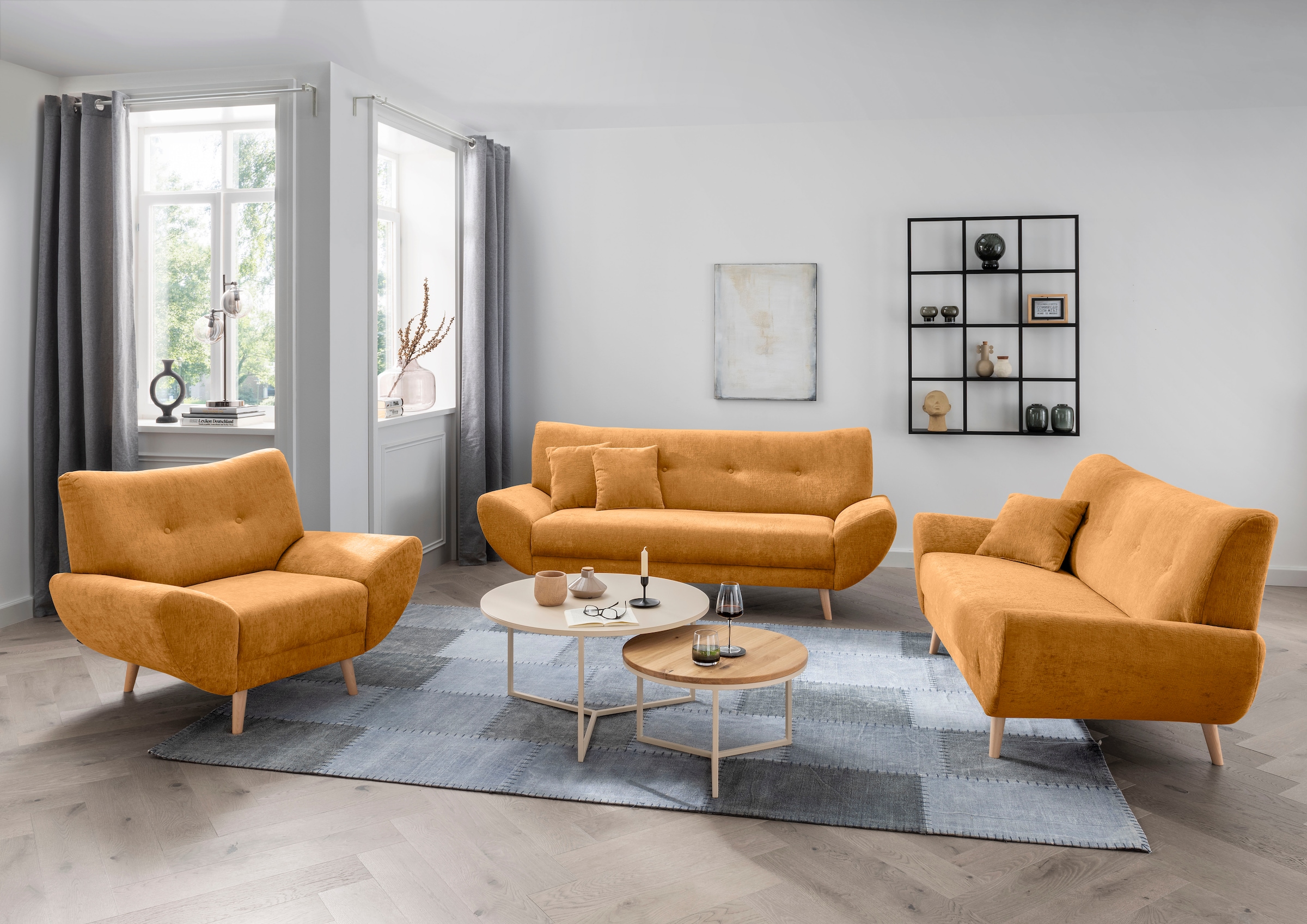 Home affaire 2-Sitzer »Basta komfortable Wellenunterfederung, Breite 174cm«