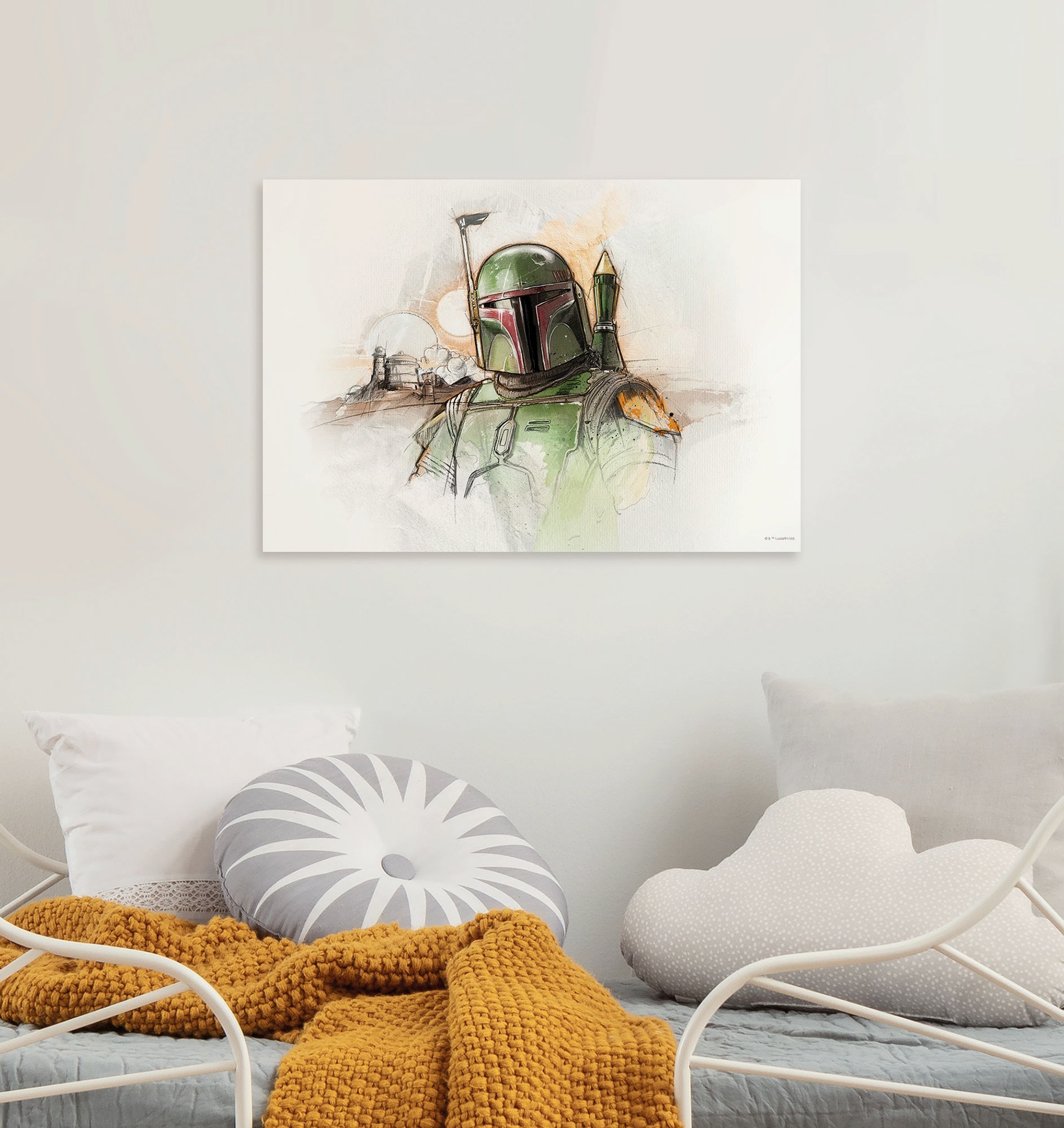 Komar Leinwandbild »Star Wars Boba Fett Sketch«, Disney, (1 St.), 60 x 40 cm (Breite x Höhe) - Kinderzimmer, Dekoration
