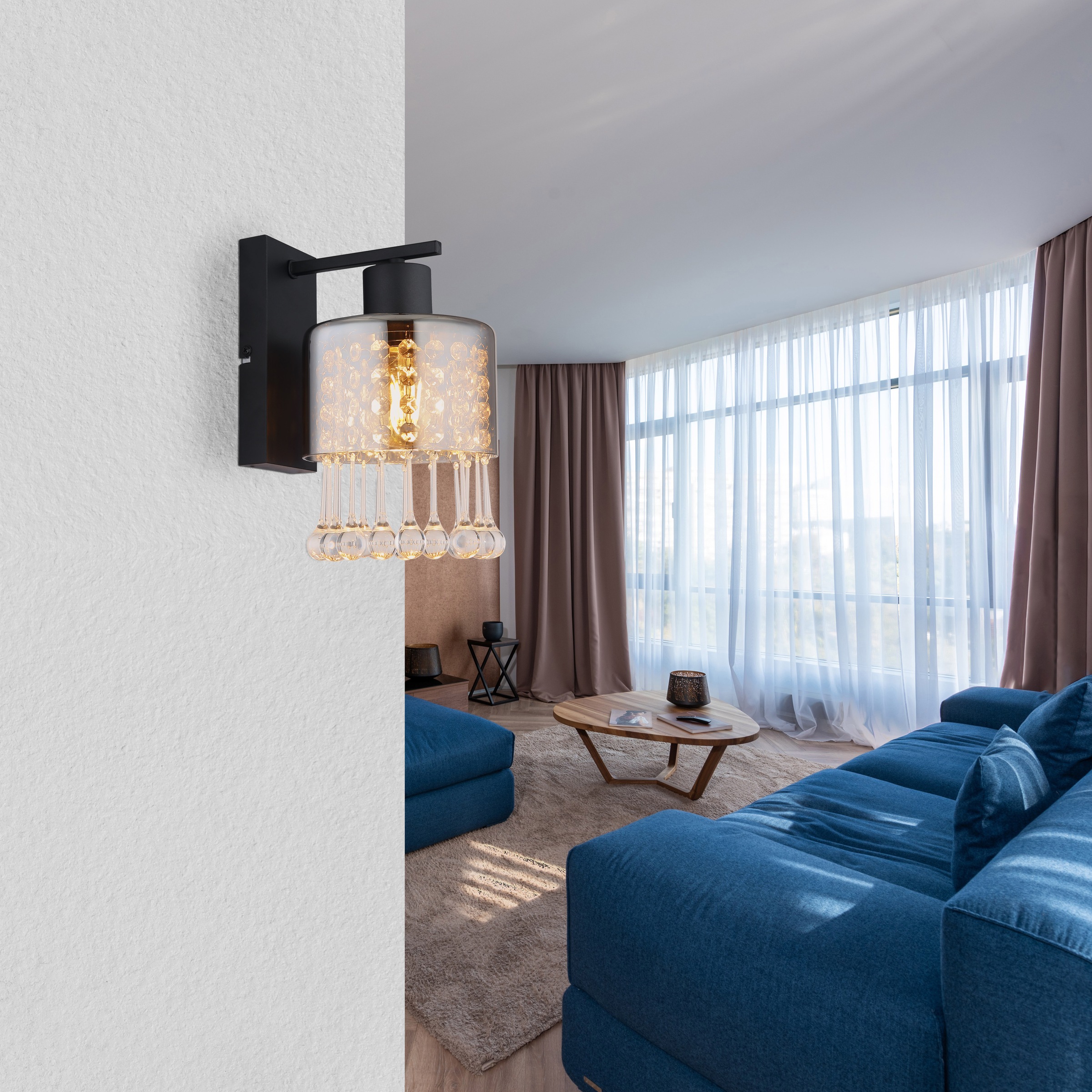 GLOBO LIGHTING Wandleuchte »HENDRY« E27 1 Stk. Wandlampe Wand Wohnzimmer Flur Wandbeleuchtung