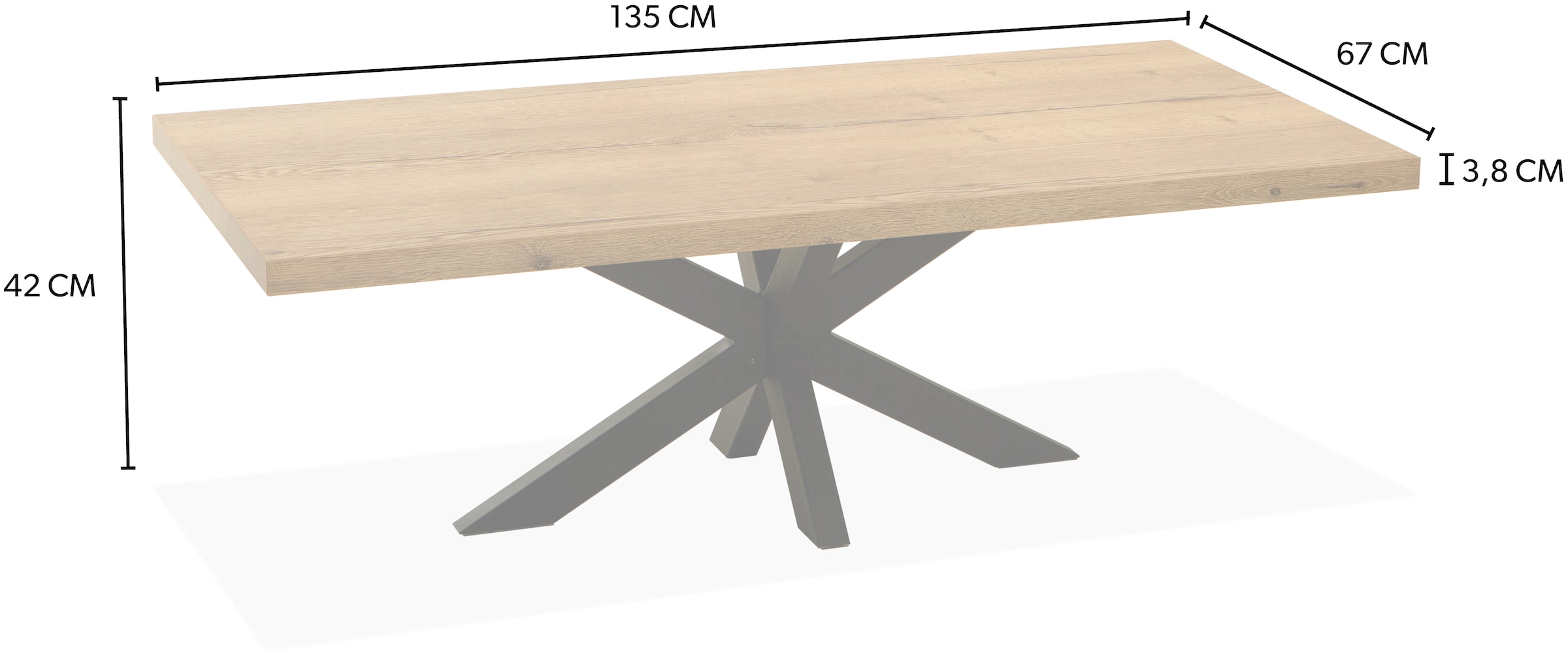 OMG Design Couchtisch »Novac«, (1 St.), in drei modernen Farbvarianten, mit Metallgestell