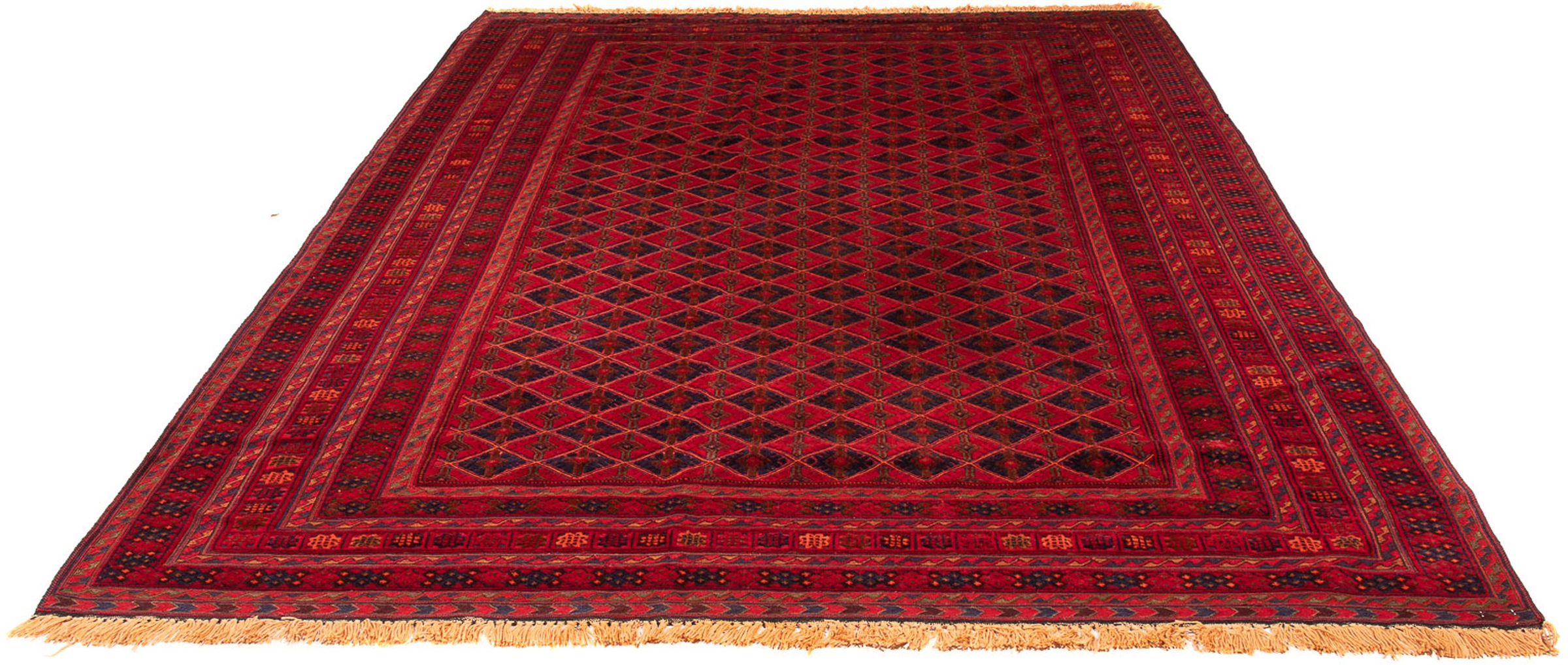 morgenland Orientteppich »Afghan - Buchara - 283 x 208 cm - dunkelrot«, rec günstig online kaufen