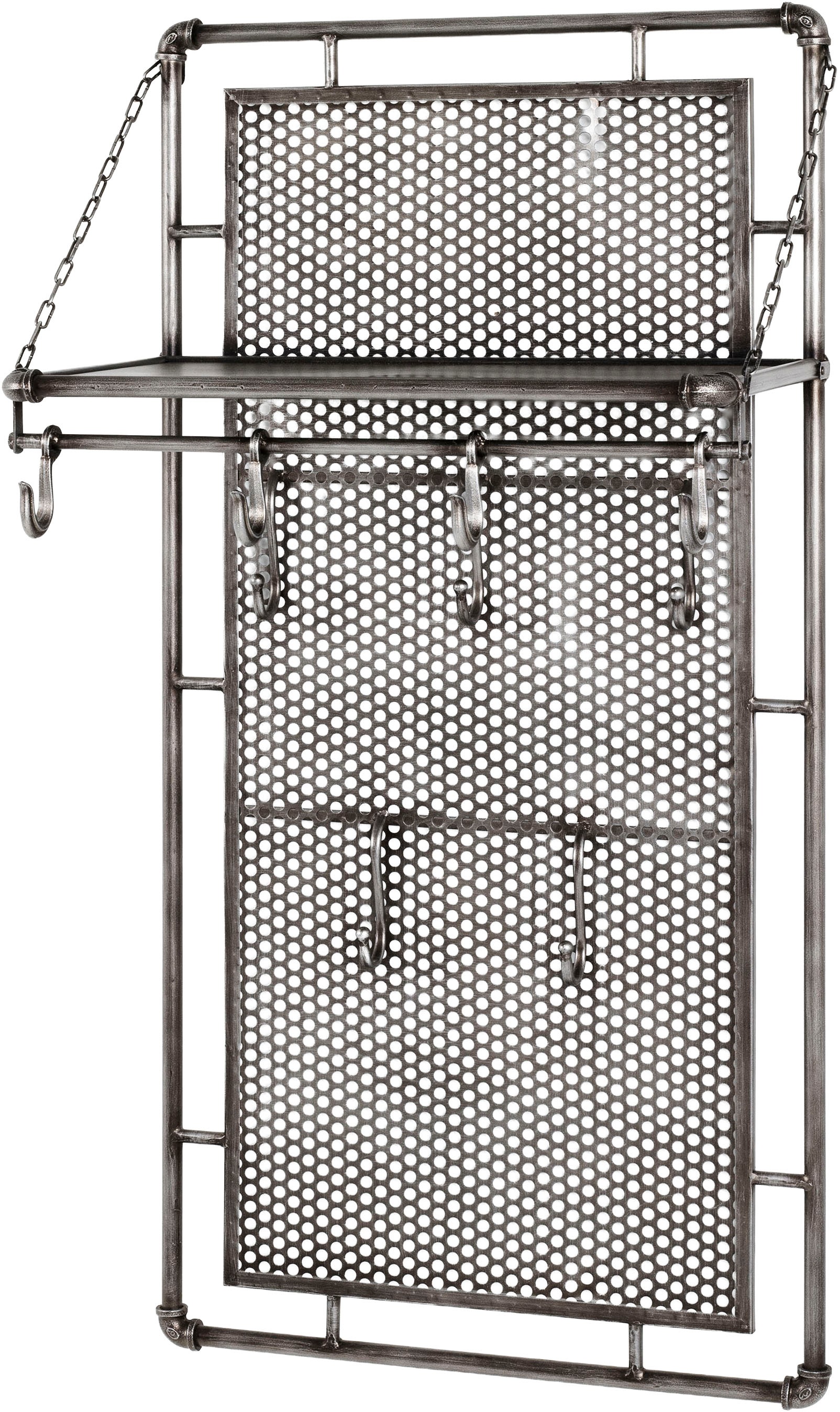 HAKU Garderobenhaken »Flurgarderobe, Garderobe, Garderobenhaken, Garderobenleiste,« rechteckig - aus Metall Anthrazit - B/T/H 60/35/120 cm