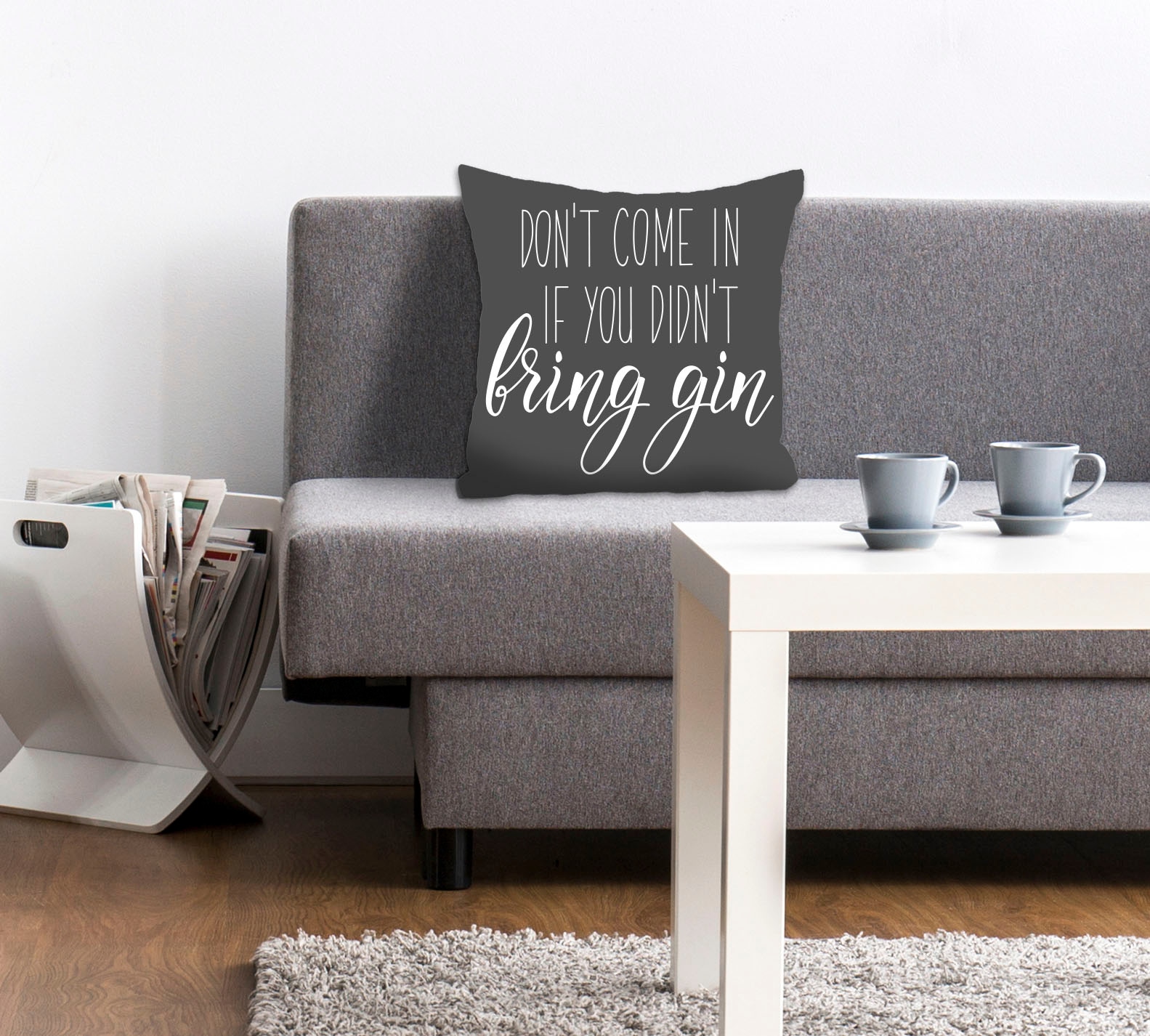 queence Dekokissen "bring gin" mit einem Schriftzug günstig online kaufen