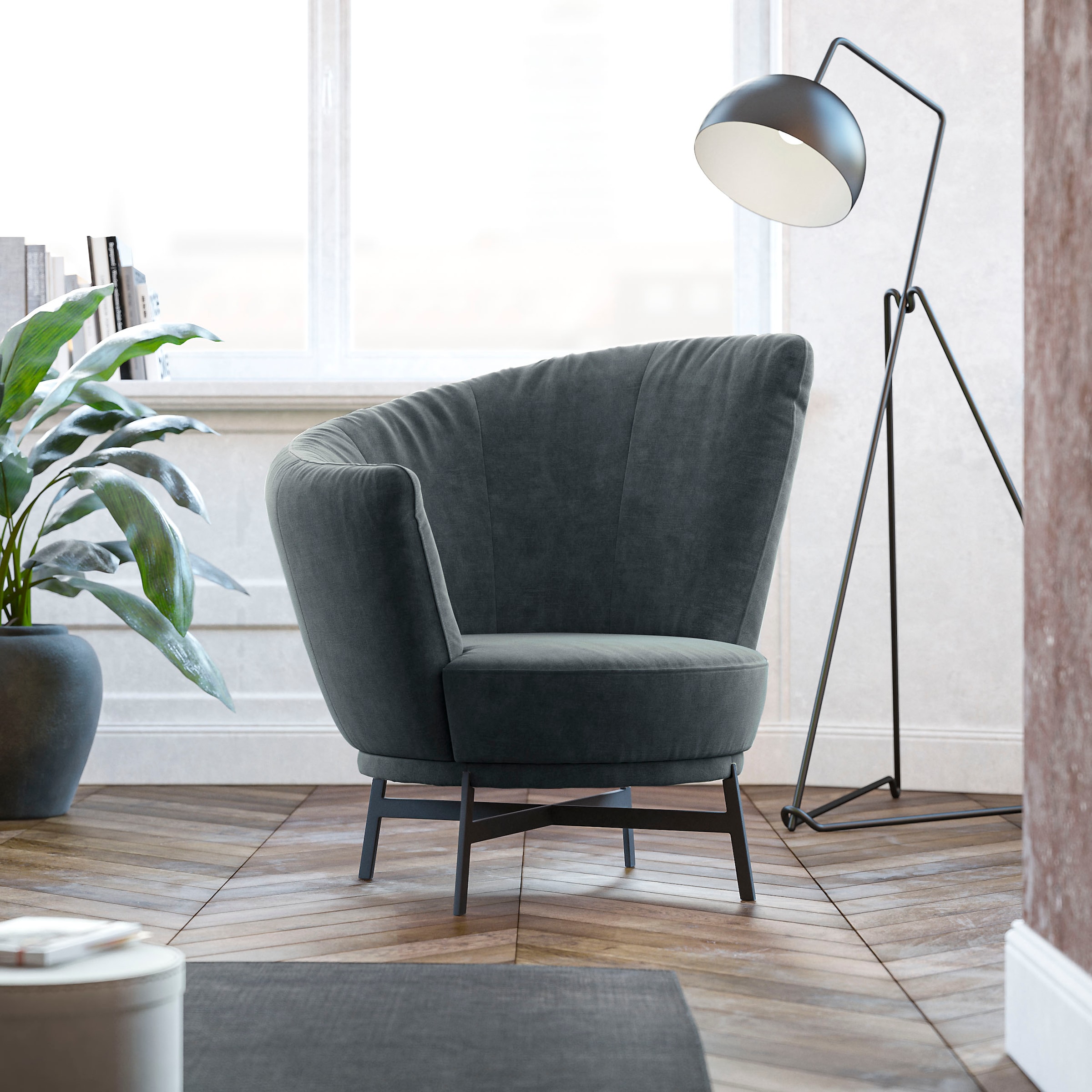 Musterring Drehsessel »Kleo«, mit Drehfunktion um 360°, inklusive Nierenkis günstig online kaufen
