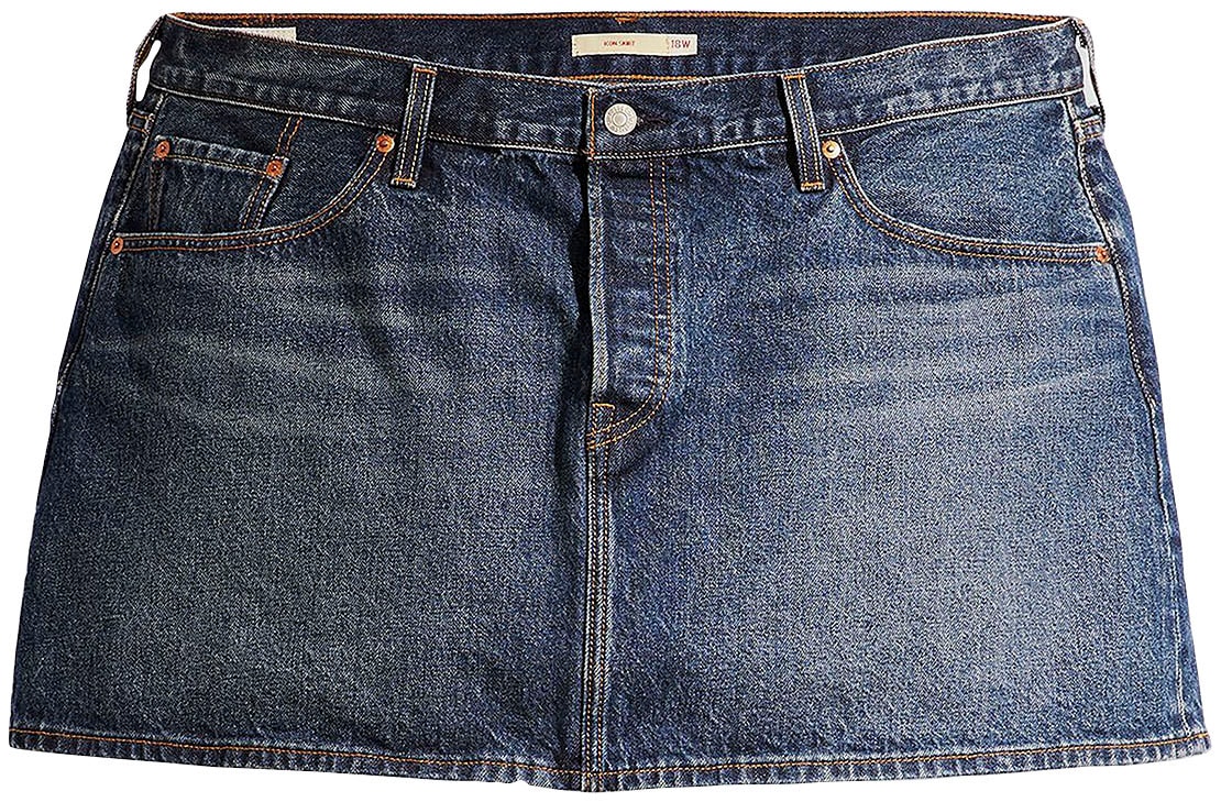 Levi's® Plus Jeansrock »PLUS NEW ICON SKIRT«, mit ausgefranster Kante und Destroyed Details