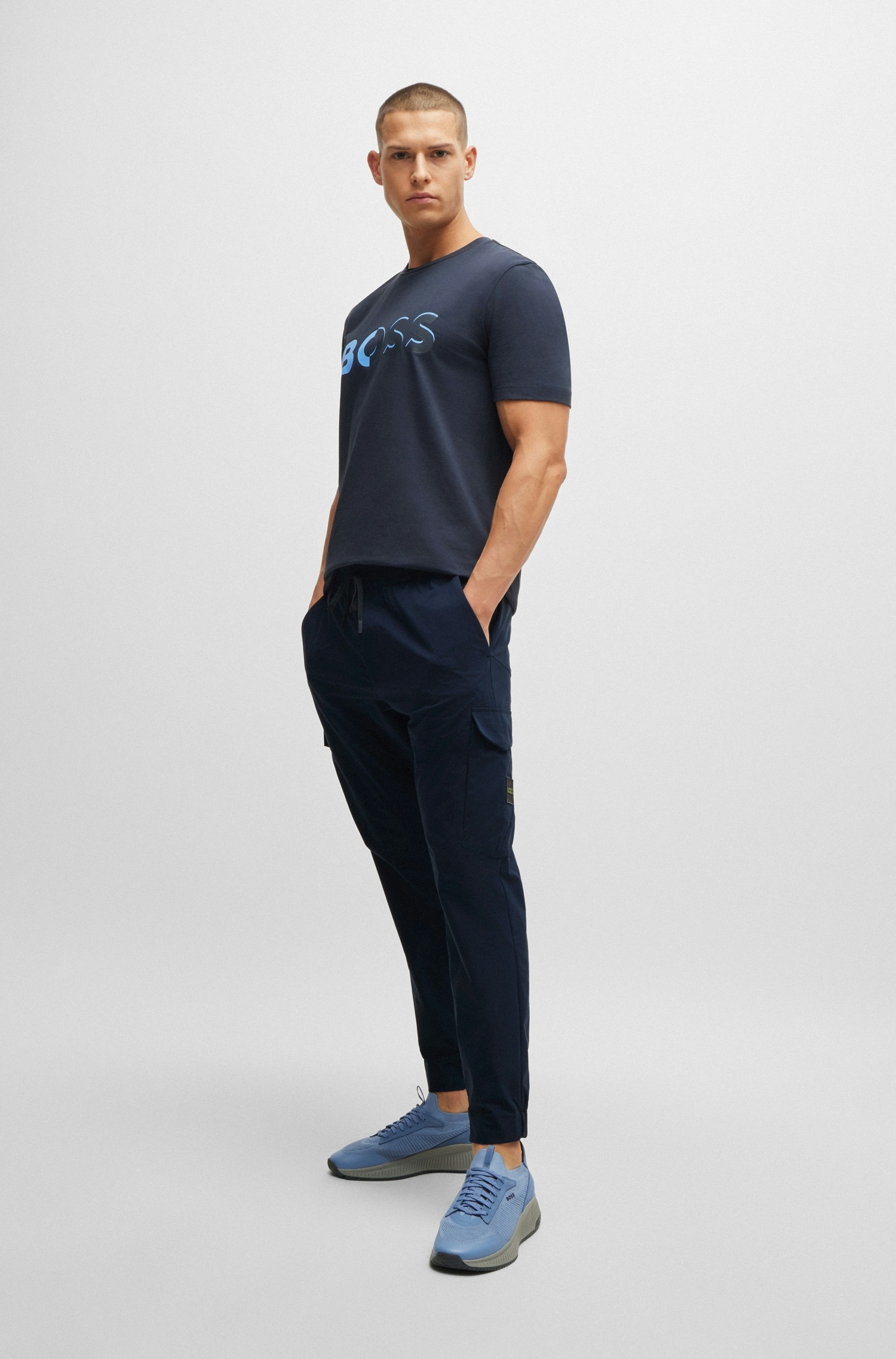 BOSS GREEN Cargohose »T Urbanex-CargoLight«, mit elastischem Bund und Kordelzug