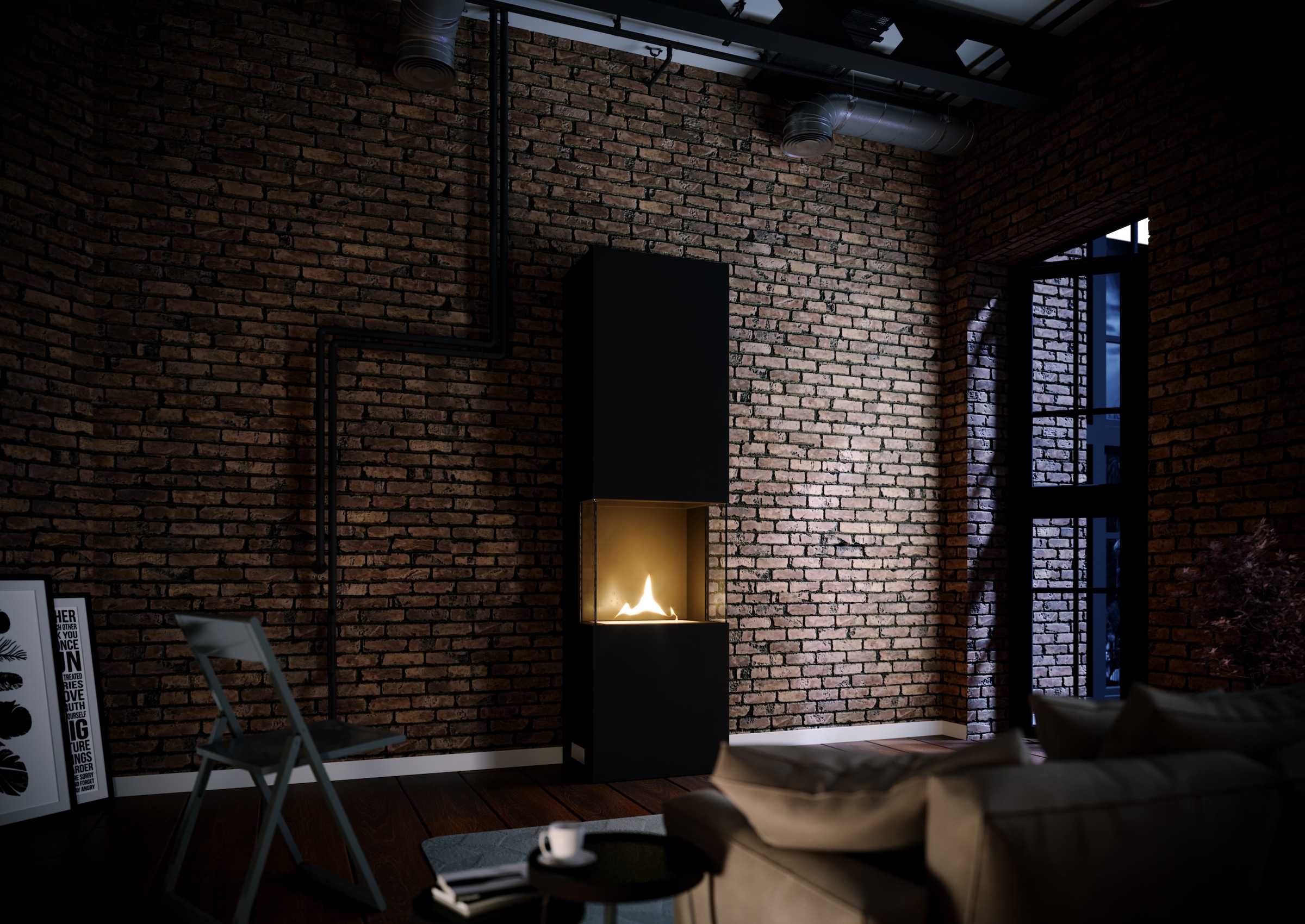 TENDERFLAME Dekokamin »Ambientekamin »INDIE 180«« mit Brenner und flachem Docht