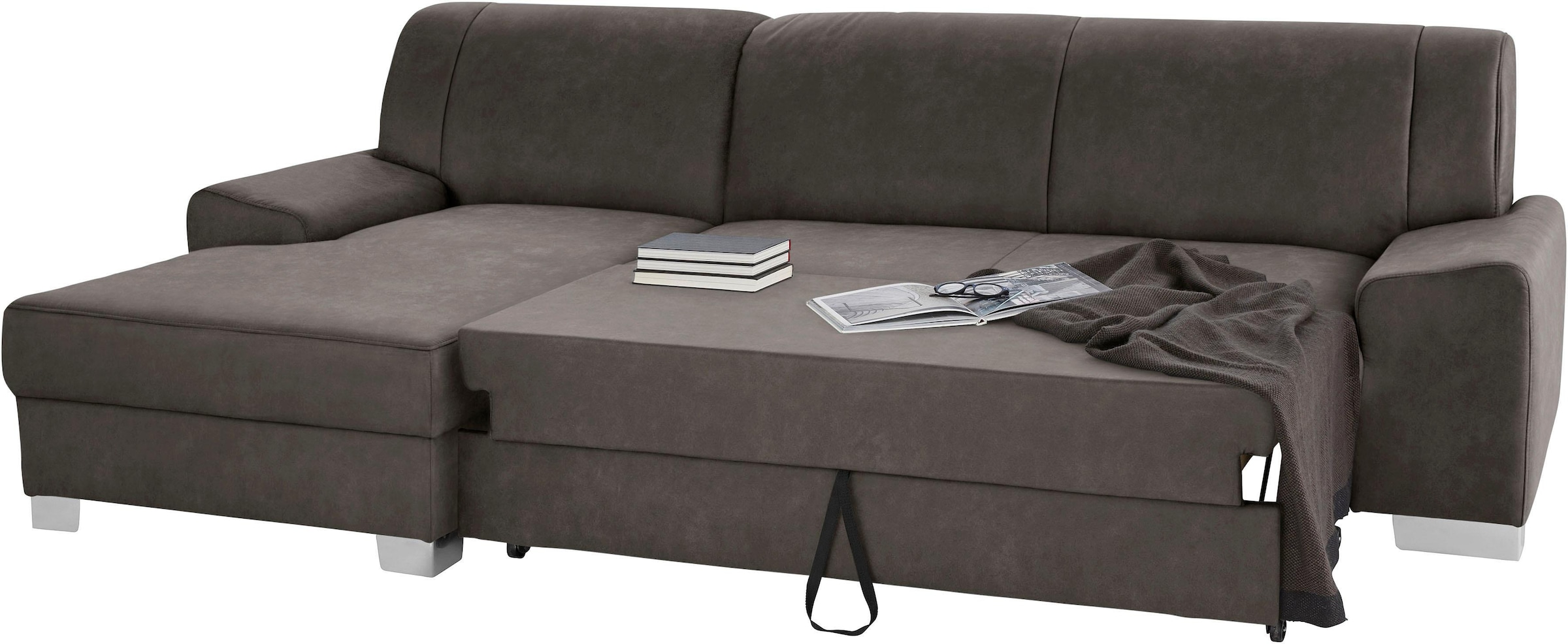 DOMO collection Ecksofa »Anzio L-Form«, wahlweise mit Bettfunktion und Federkern