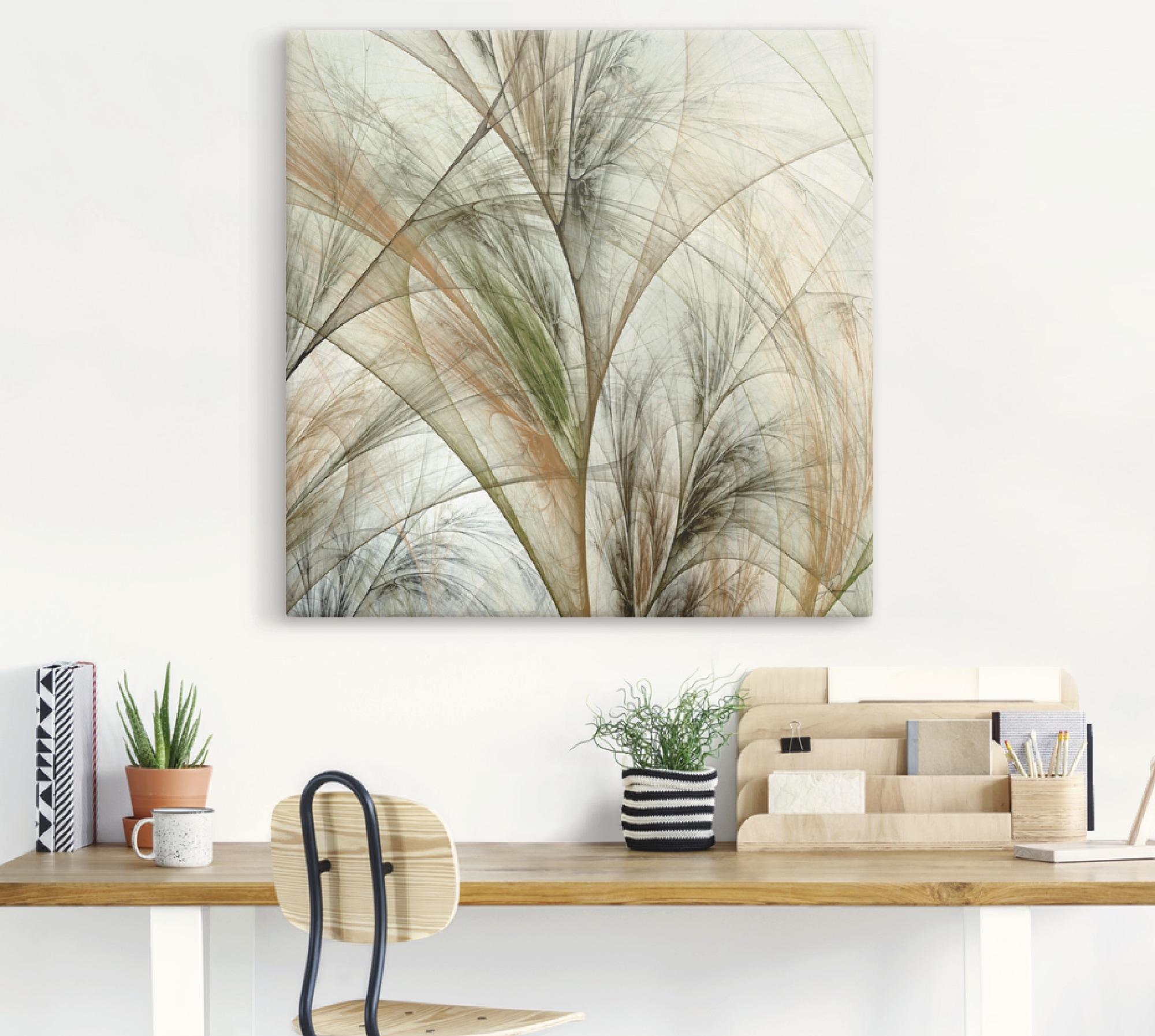 Artland Leinwandbild »Fraktales Gras IV« Gräser 1 Stk. tlg. auf Holzrahmen gespannt