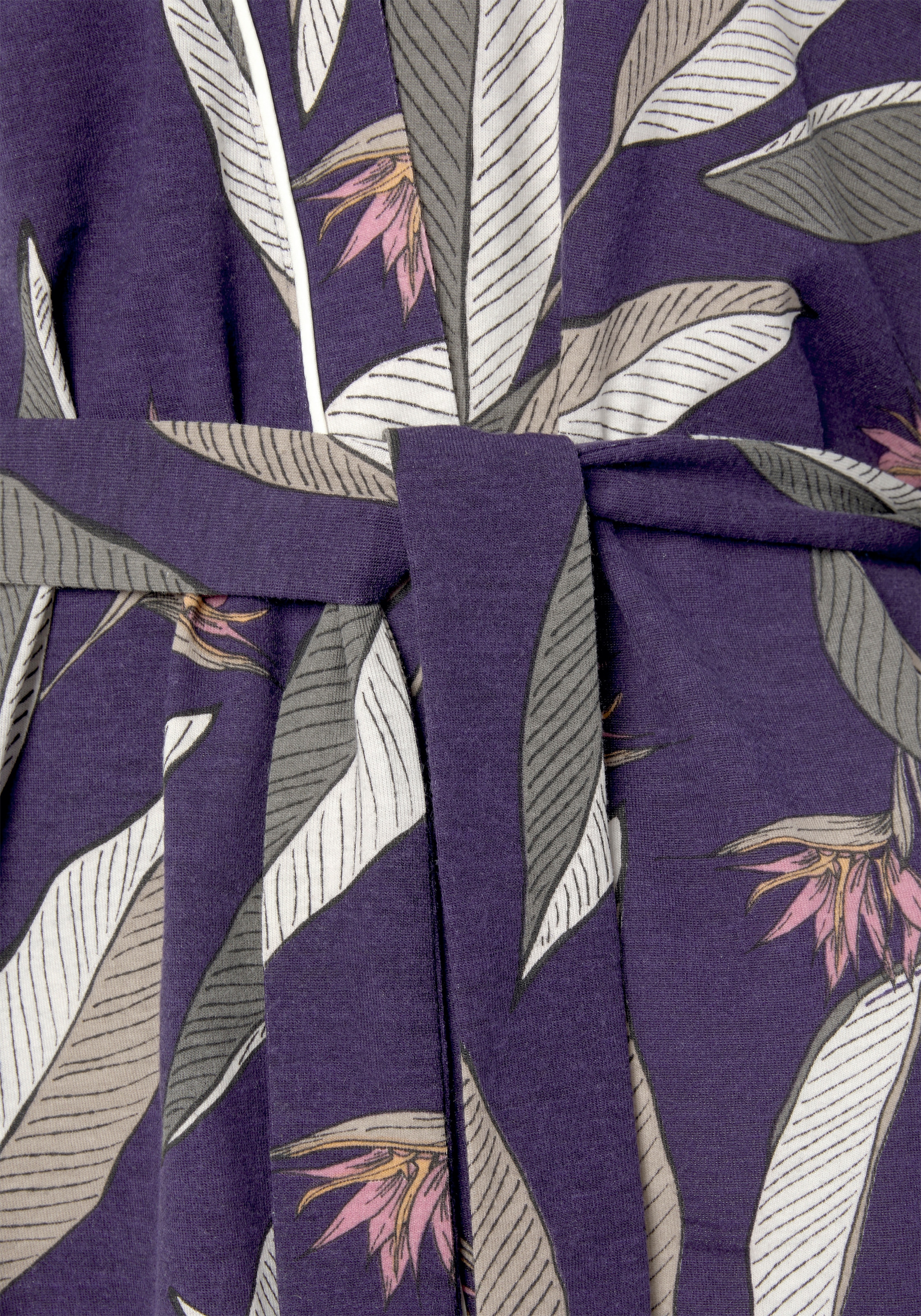 LASCANA Kimono, in Wadenlänge und Kontrastpaspeln