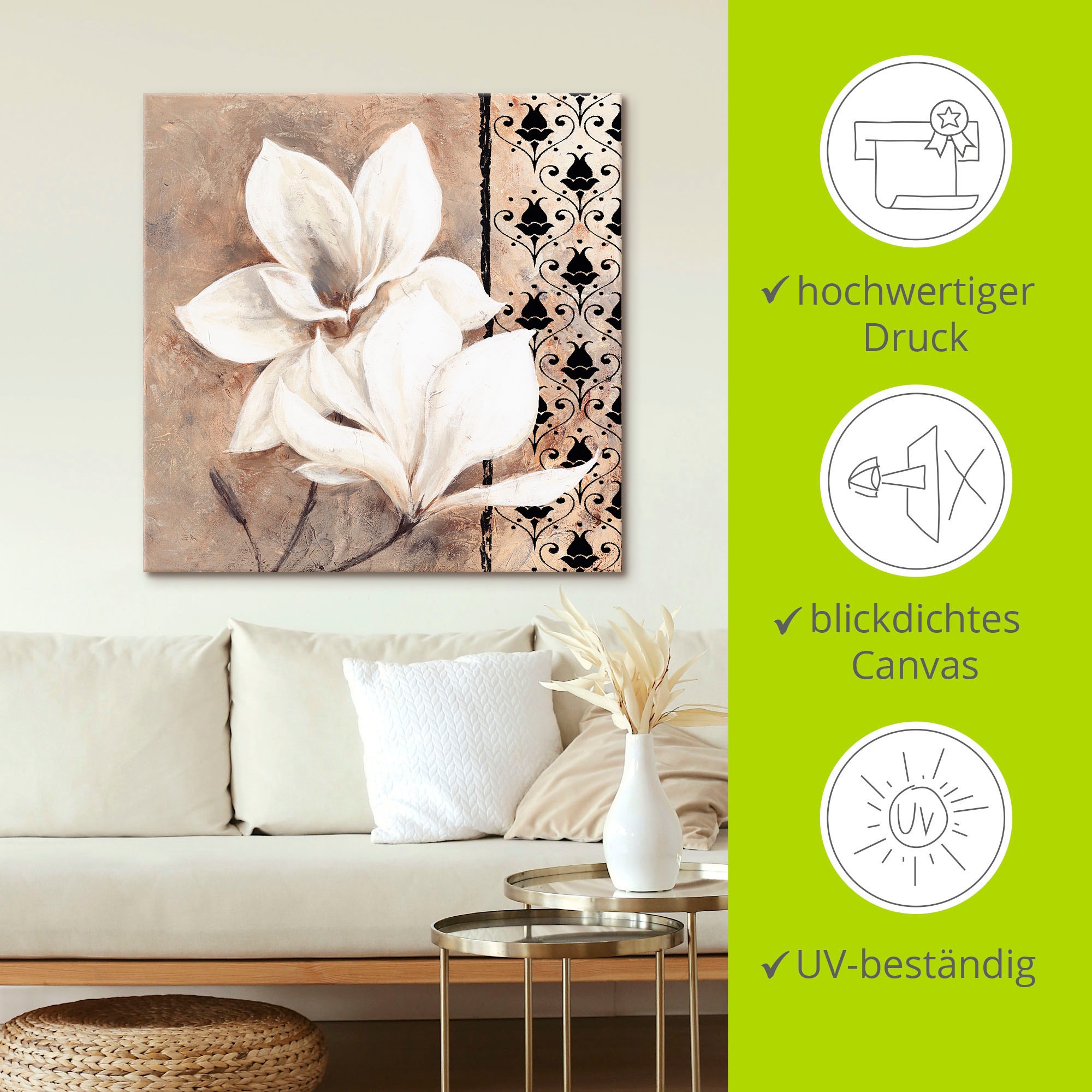 Artland Wandbild »Klassische Magnolien«, Blumenbilder, (1 St.), als Leinwandbild in verschied. Größen