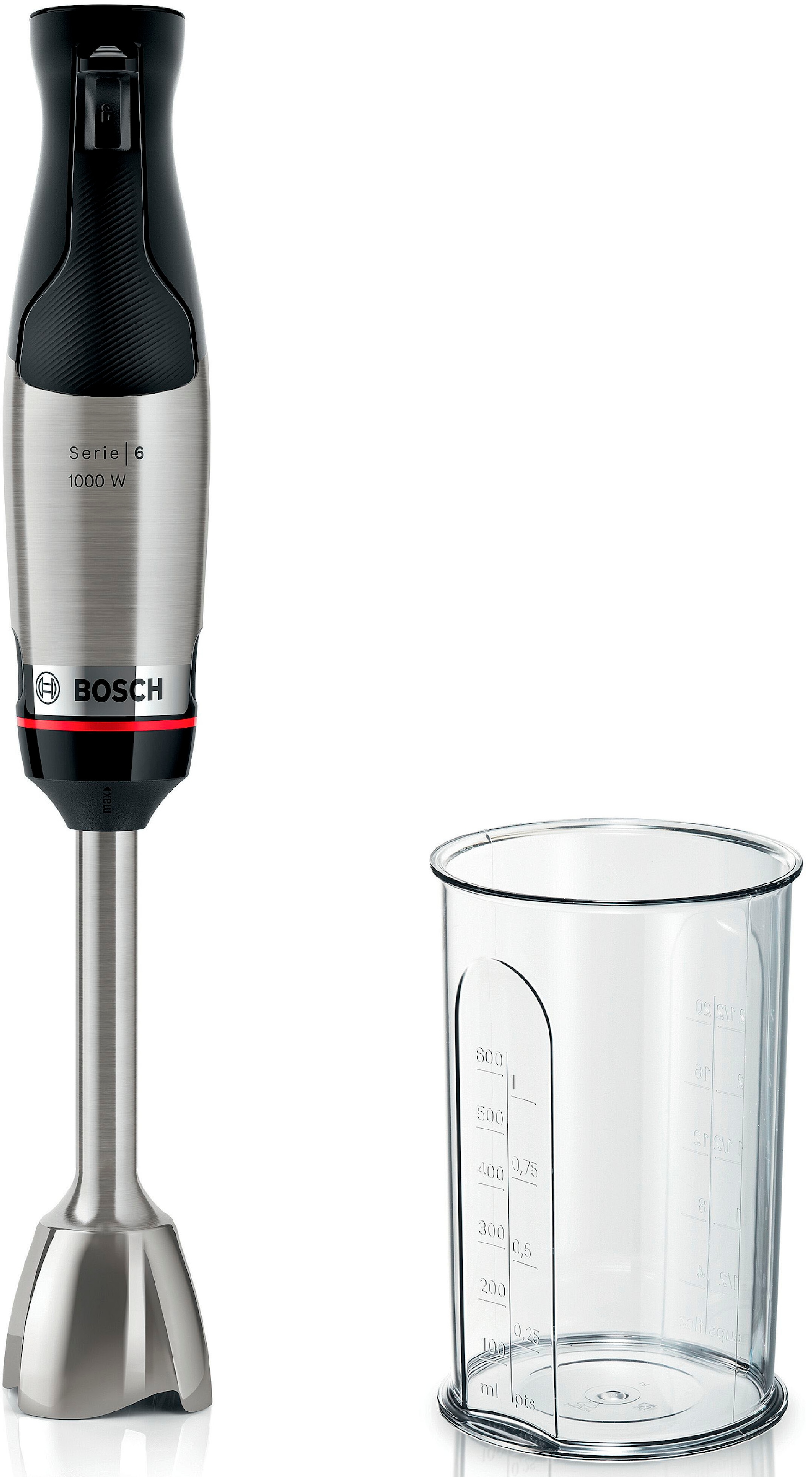 BOSCH Stabmixer »ErgoMaster Serie 6 MSM6M610, 4 Klingen, Mixfuß Edelstahl, günstig online kaufen