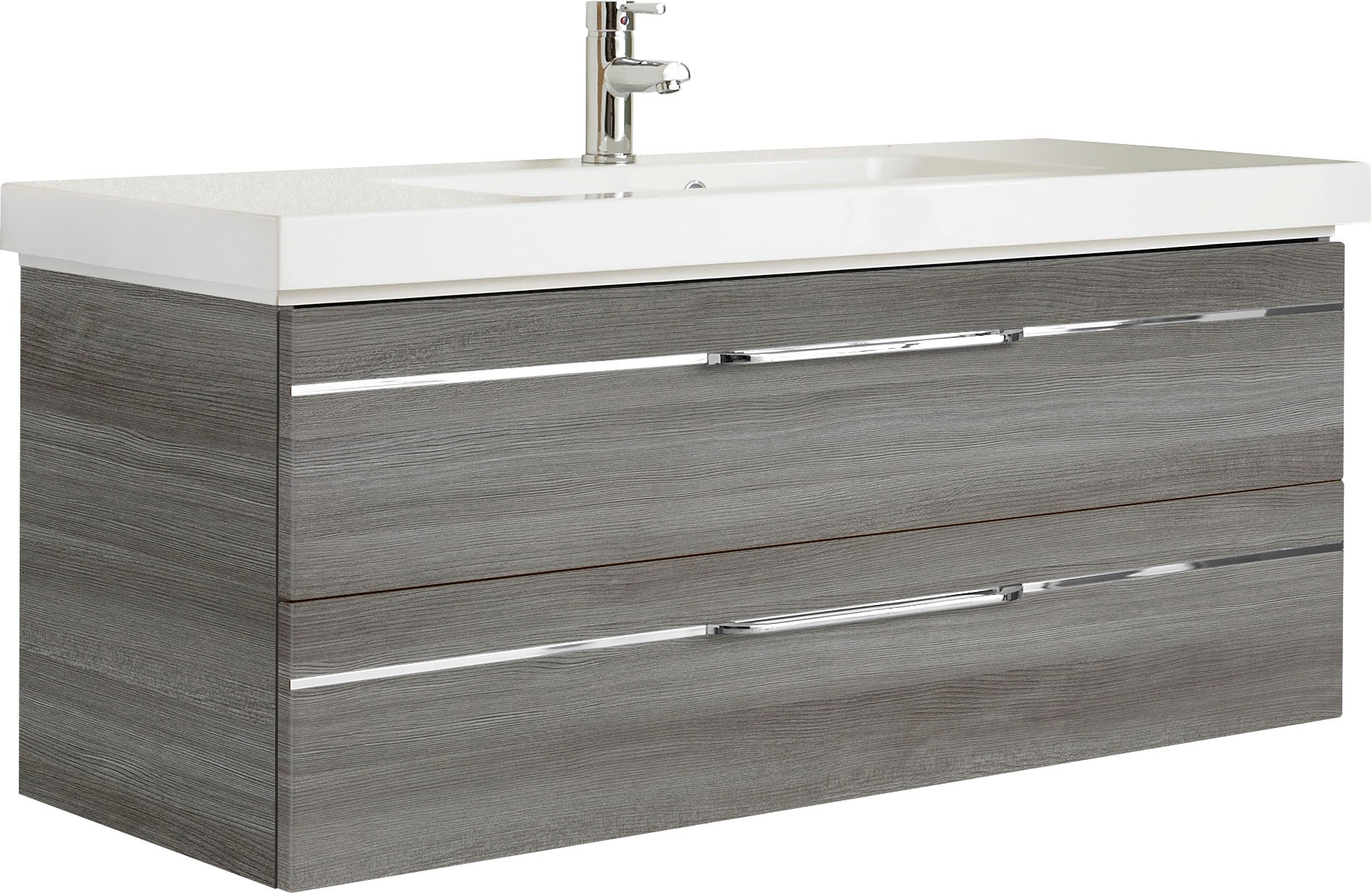Saphir Badmöbel-Set »Balto Sprint 3-teilig, Mineralmarmor-Waschtisch mit LED-Spiegelschrank«, (4 St.), Badezimmer Set mit Midischrank inkl Türdämpfer, 4 Türen, 4 Schubladen