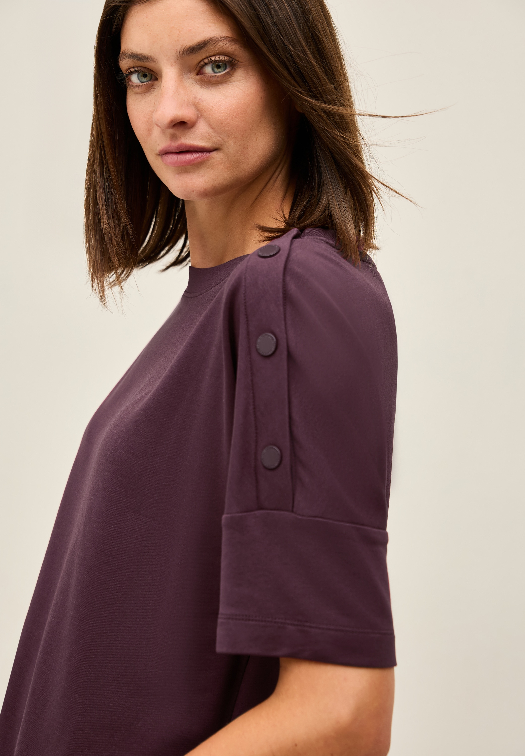 Cecil T-Shirt, mit Knopfdetails