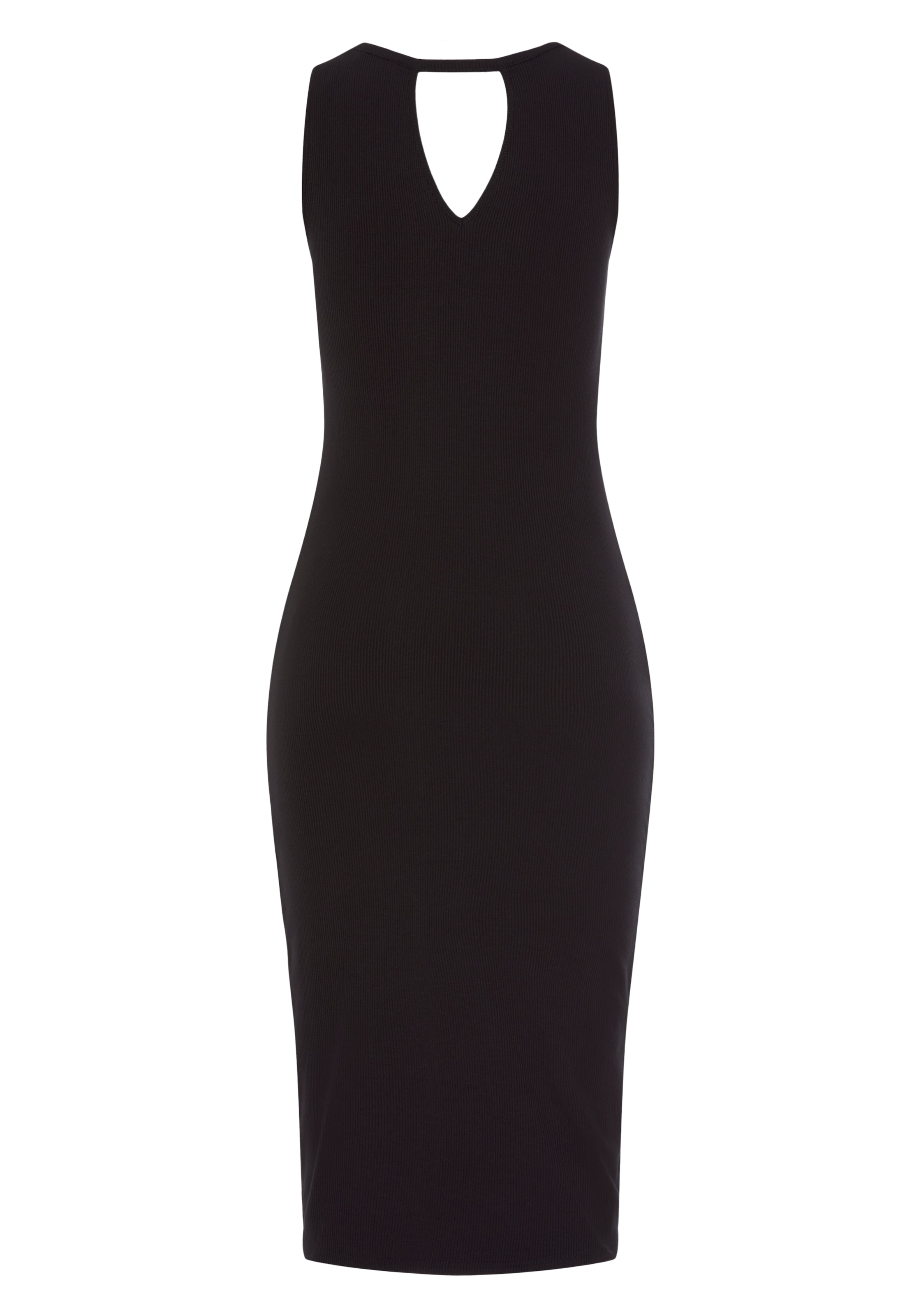 Buffalo Midikleid aus weicher Rippware mit Cut-Out am Ausschnitt, Sommerkleid