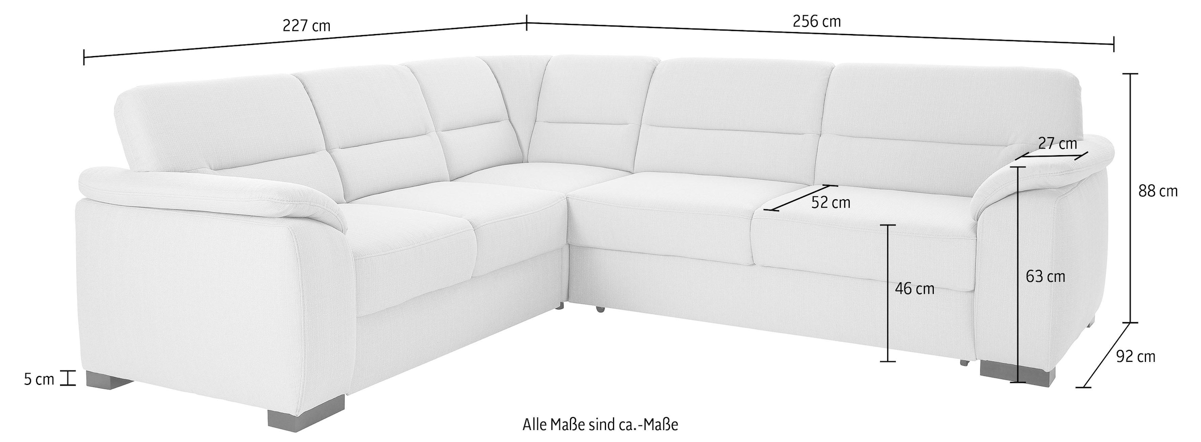 sit&more Ecksofa »Montego L-Form«, wahlweise mit Bettfunktion und Schubkasten